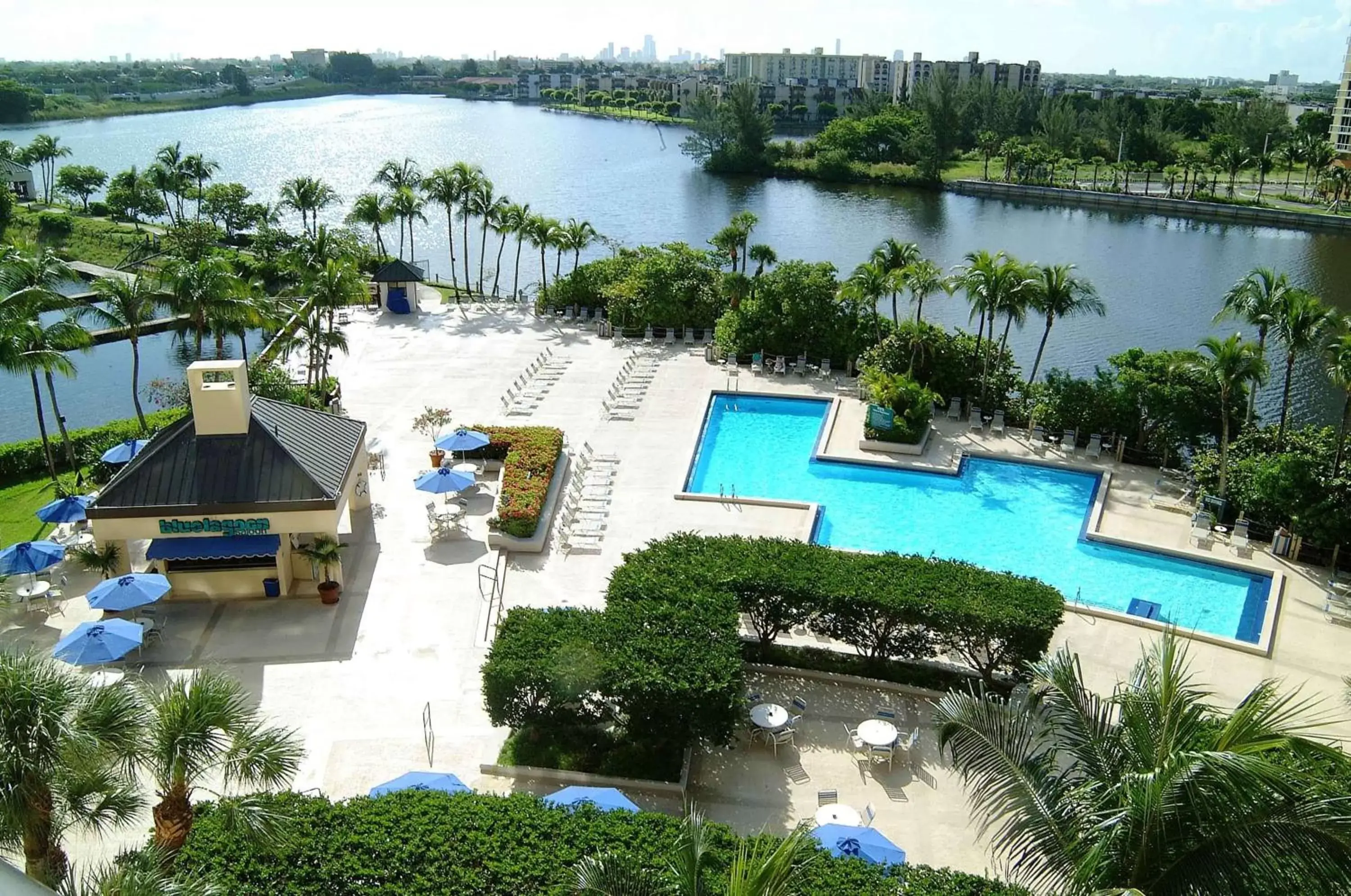 Pool View in Hilton Miami Airport Blue Lagoon