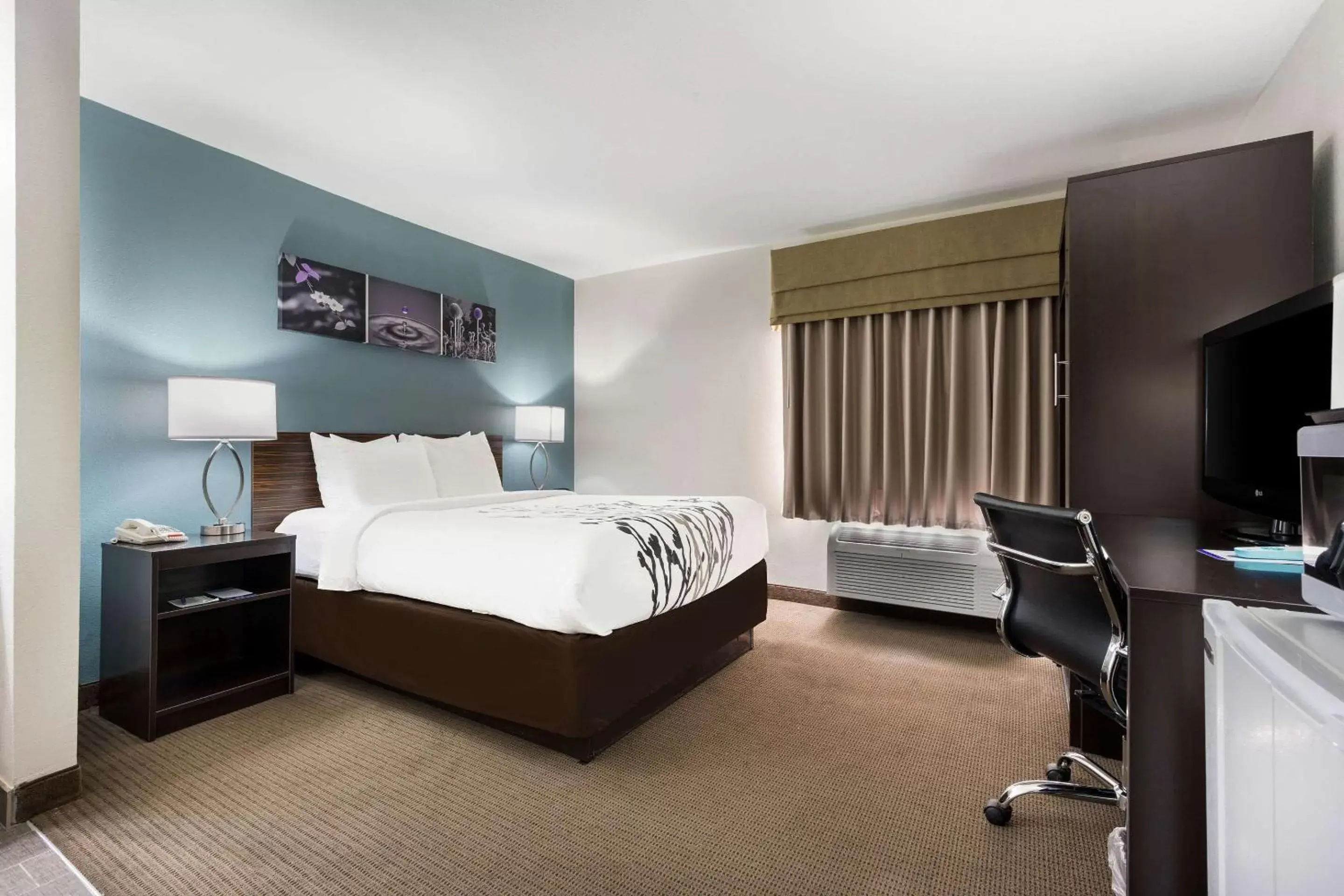 Bedroom, TV/Entertainment Center in Sleep Inn & Suites Cullman I-65 exit 310