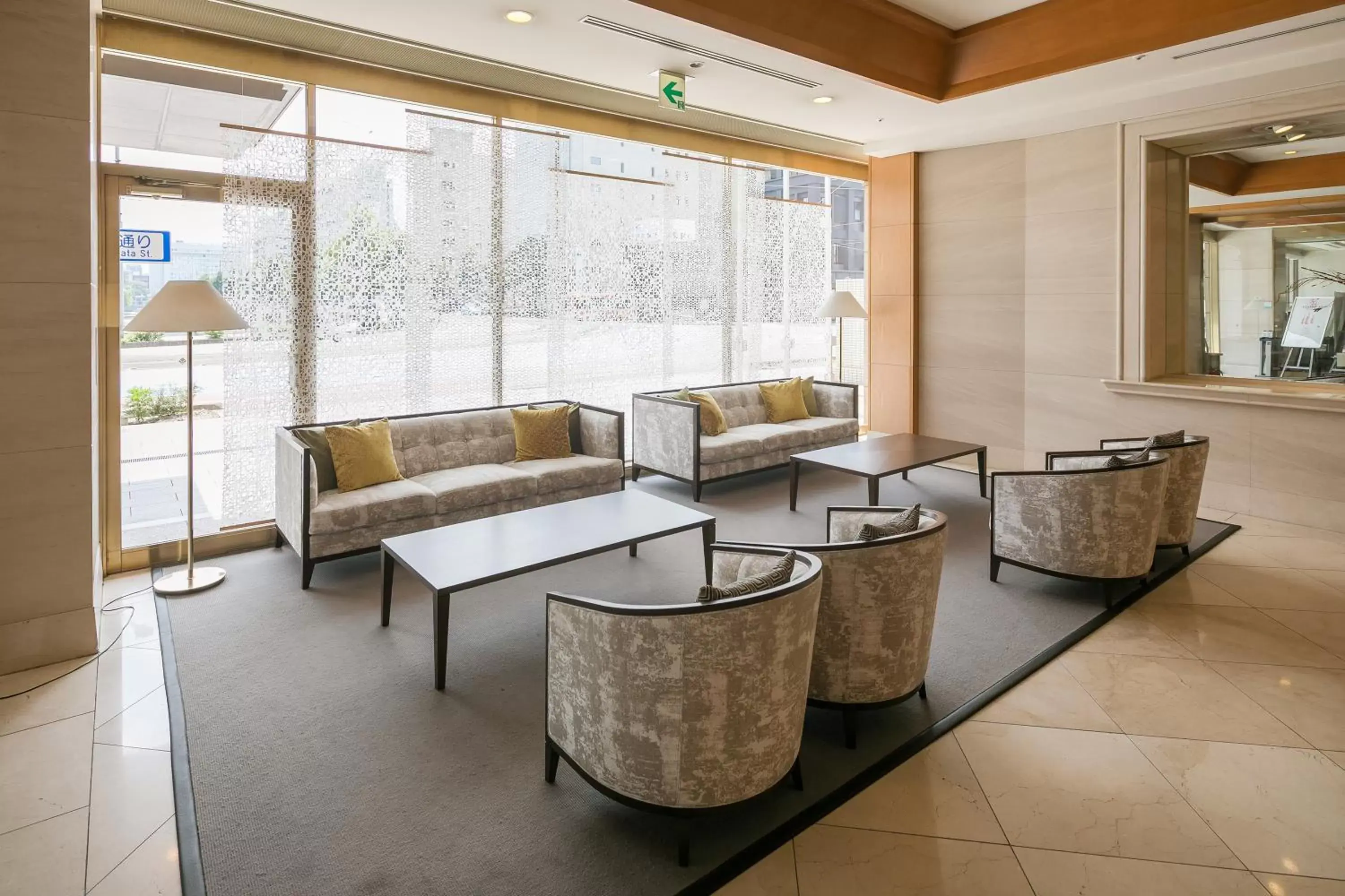 Lobby or reception, Seating Area in HOTEL MYSTAYS Matsuyama