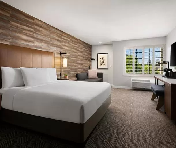 Bed in Napa Winery Inn