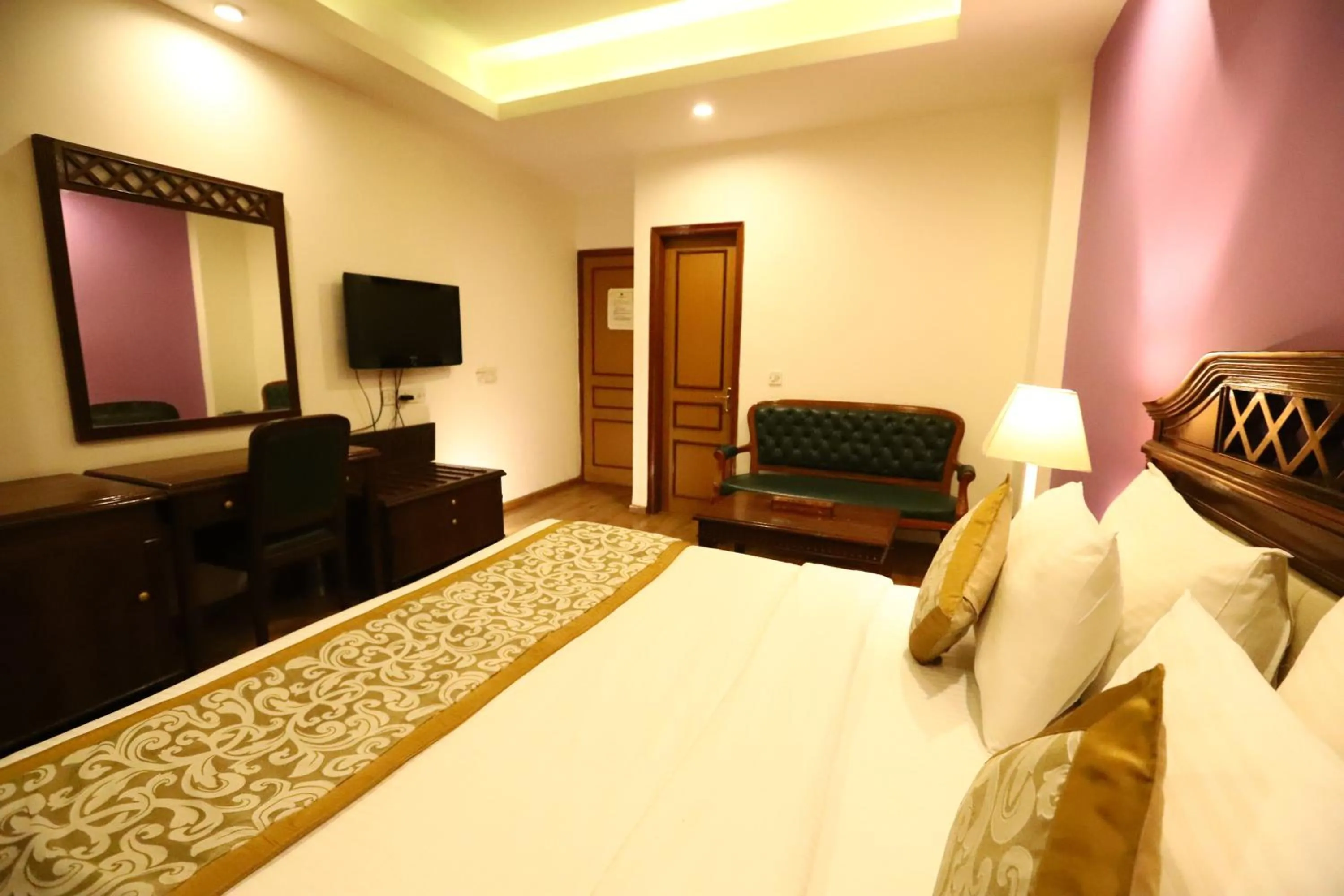 Photo of the whole room, Bed in Hotel Ambica Palace AIIMS New Delhi - Couple Friendly Local ID Accepted