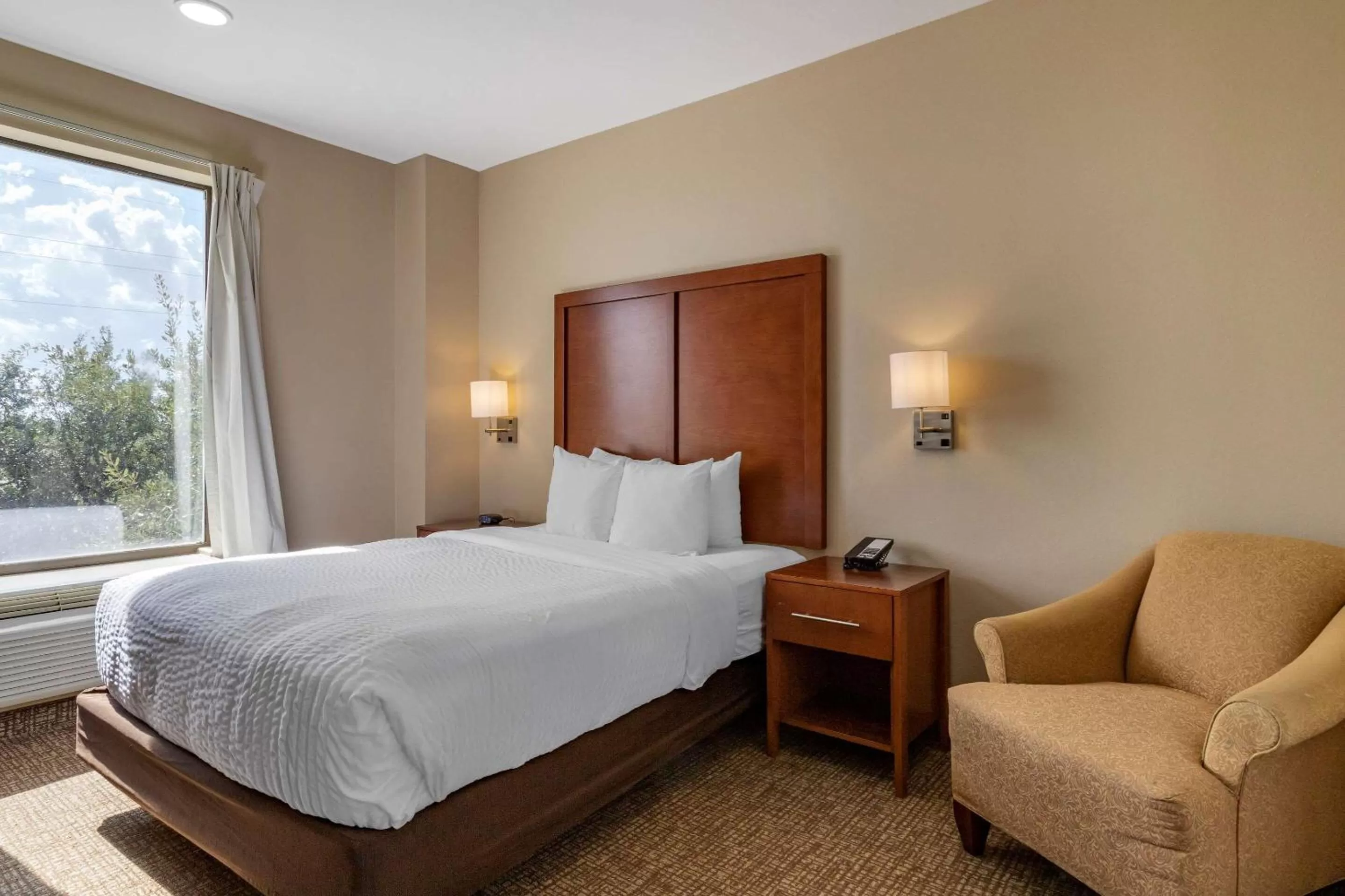 Bedroom, Bed in Comfort Suites Houston near Medical Center- NRG Stadium