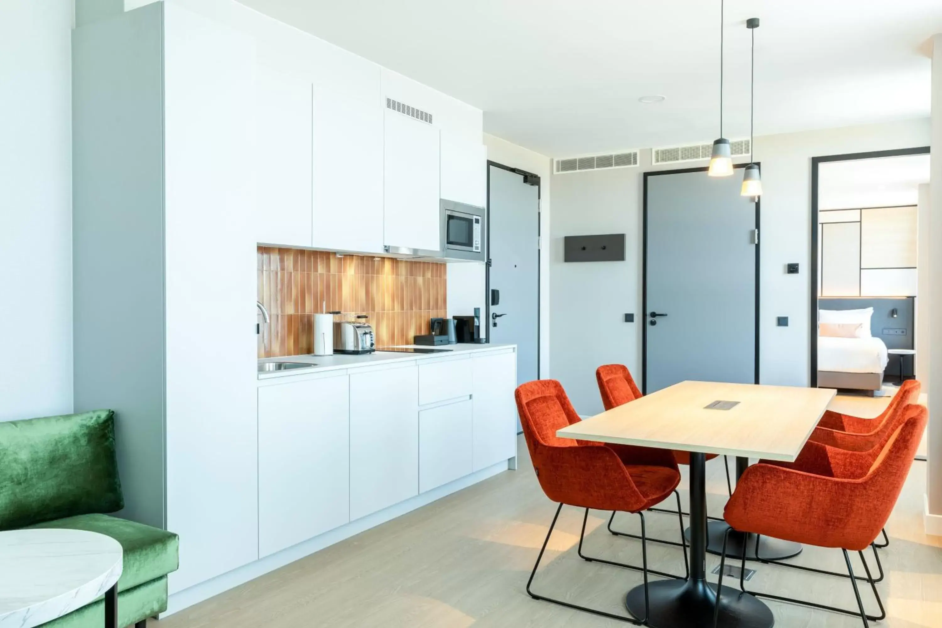 Bedroom, Kitchen/Kitchenette in Residence Inn by Marriott The Hague
