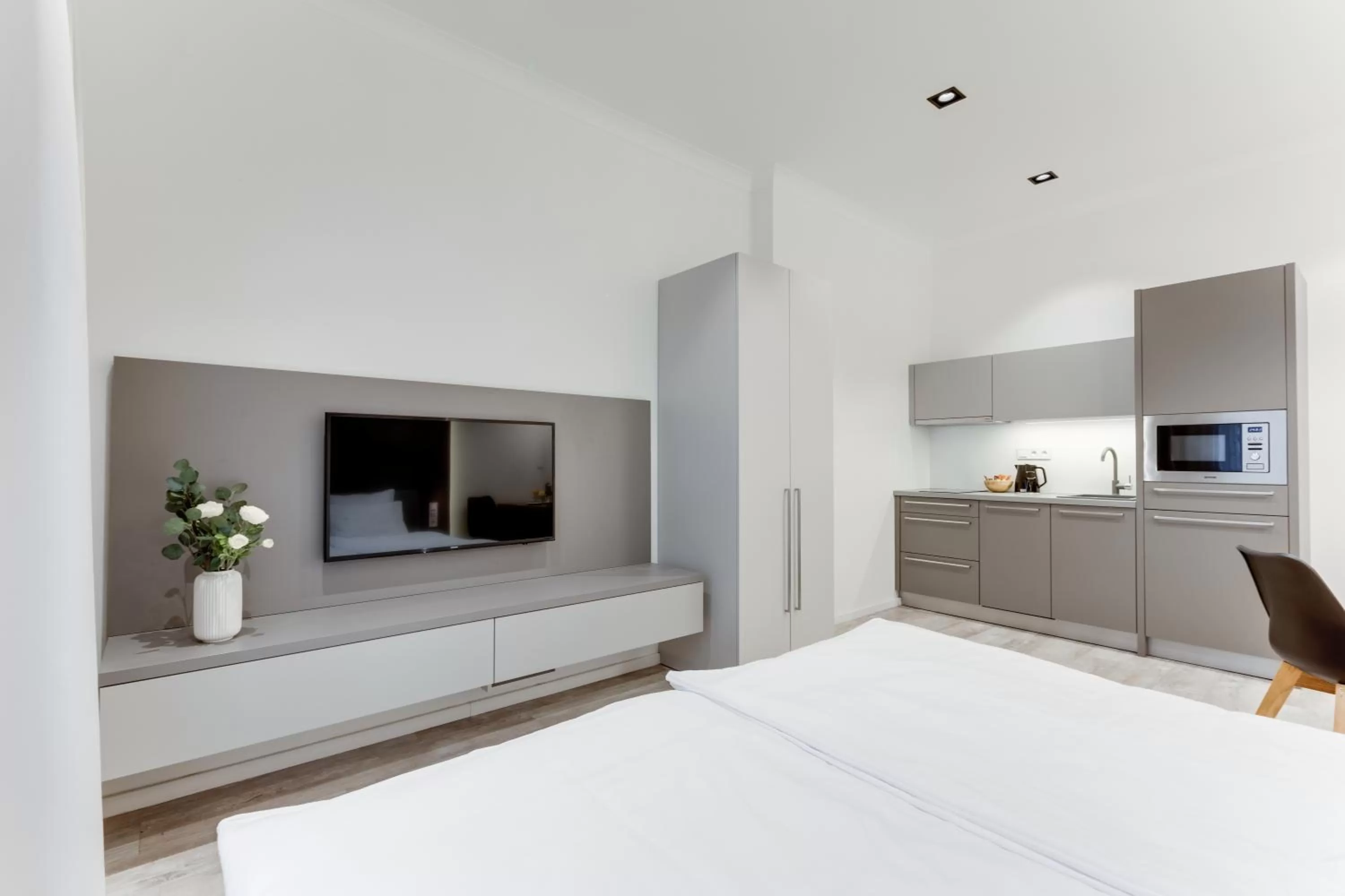 Bed in Lampi Aparthotel Prague