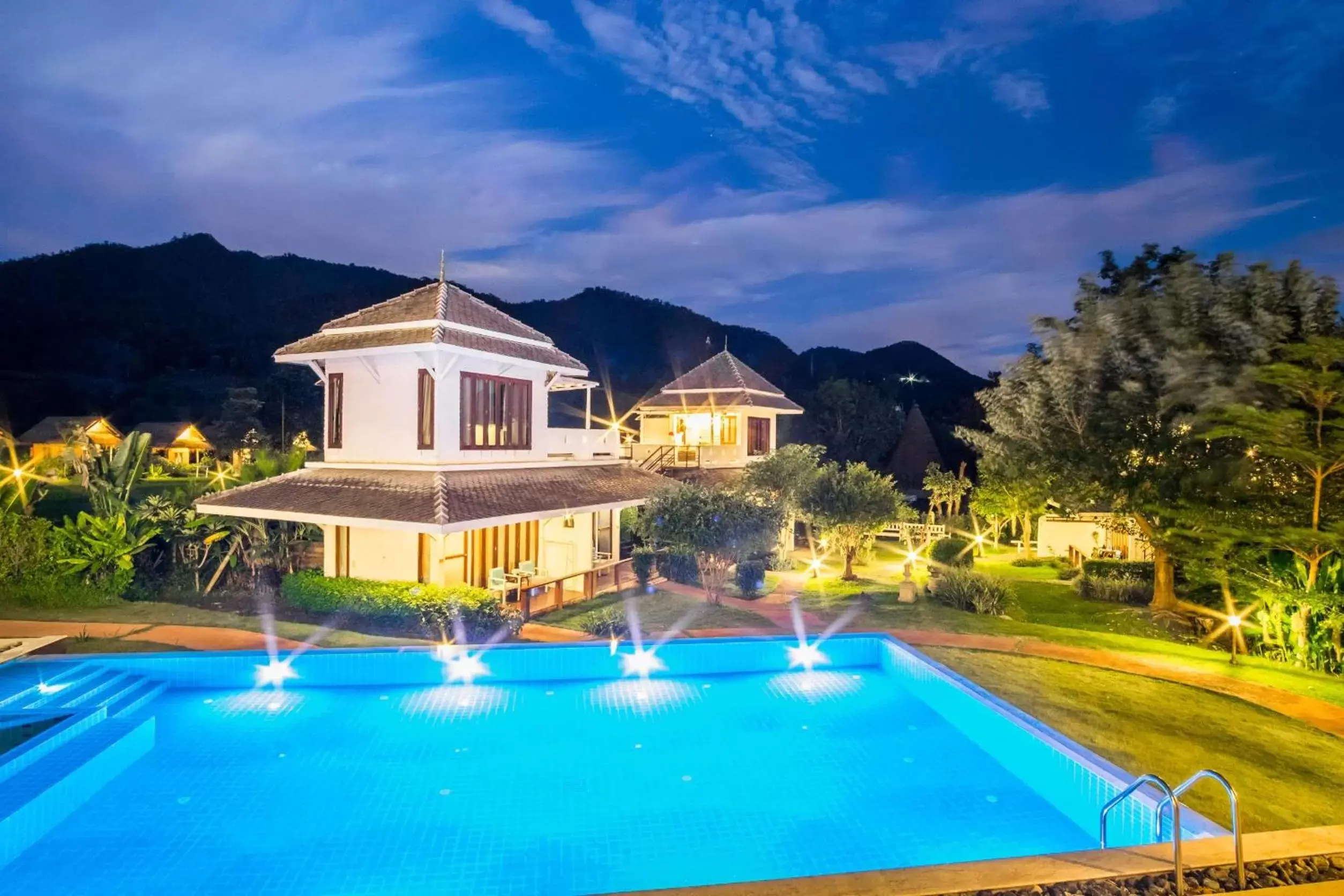 Night, Swimming Pool in Pai Vieng Fah Resort