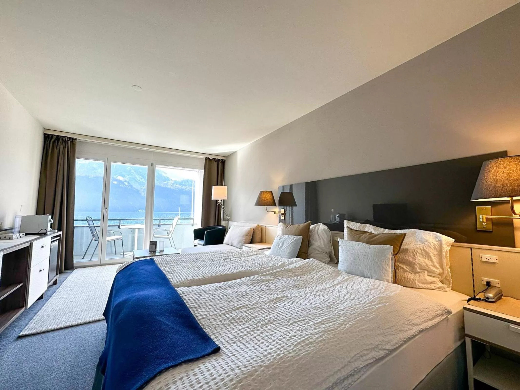 Bedroom, Bed in Seehotel Riviera at Lake Lucerne