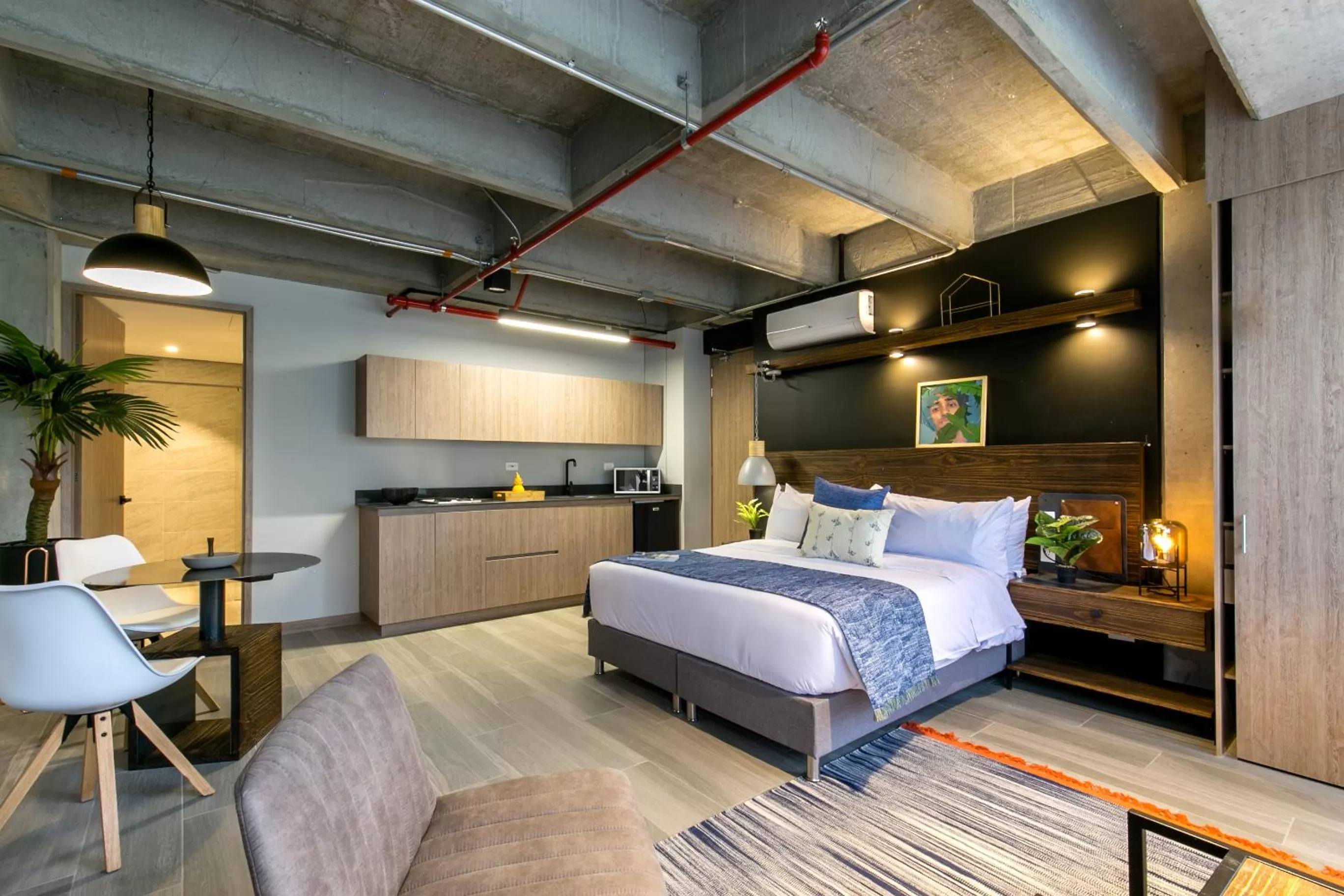 Bed in Factory Lofts Hotel