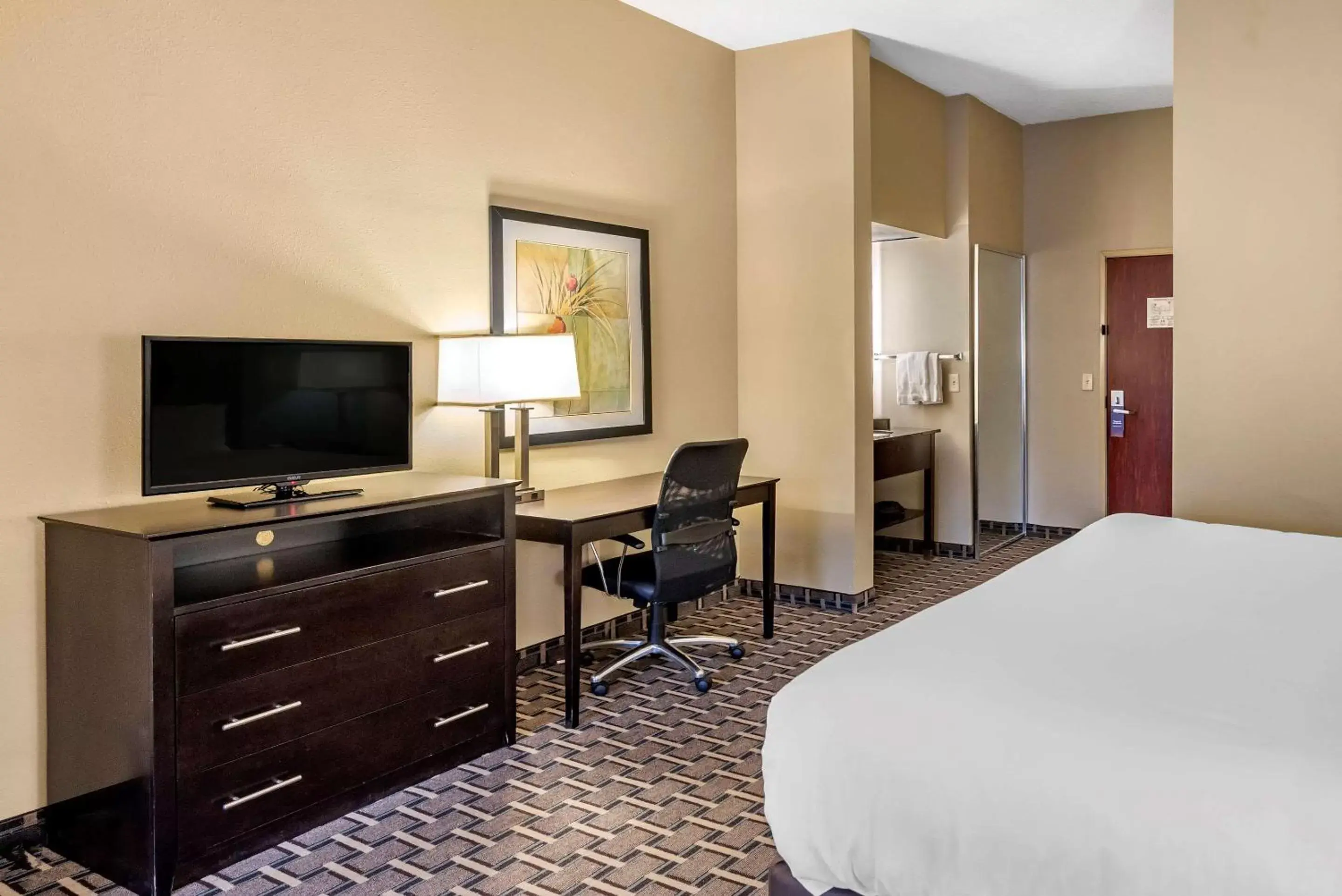 Bedroom, TV/Entertainment Center in Comfort Suites