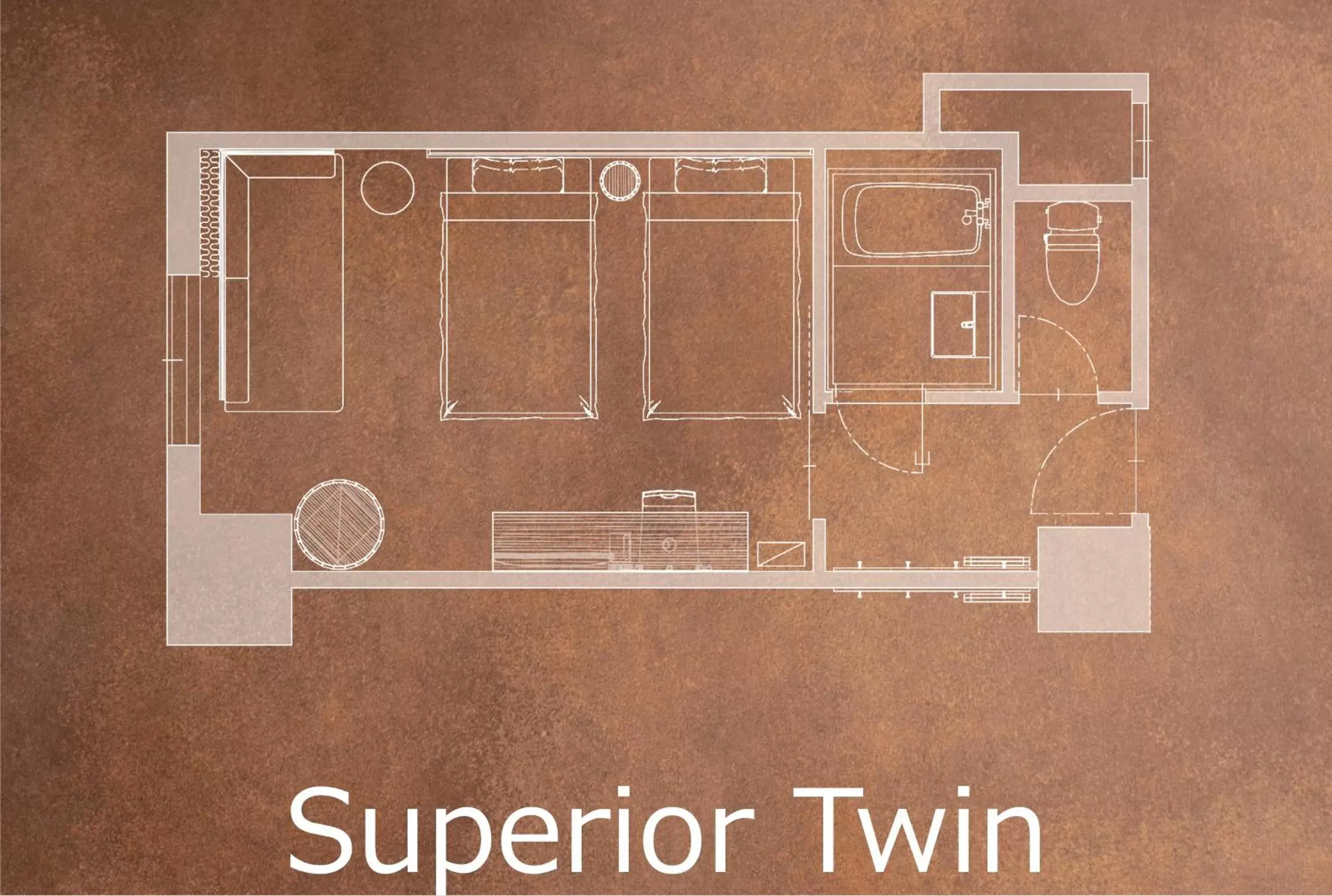 Photo of the whole room, Floor Plan in Hotel Torifito Otaru Canal