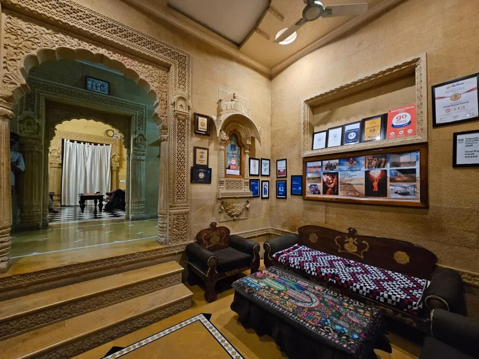 Seating area in Hotel Royal Haveli