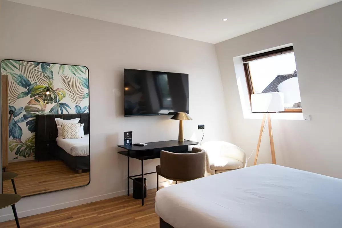 Bed in Hôtel Restaurant Vaillant proche Europapark Rulantica