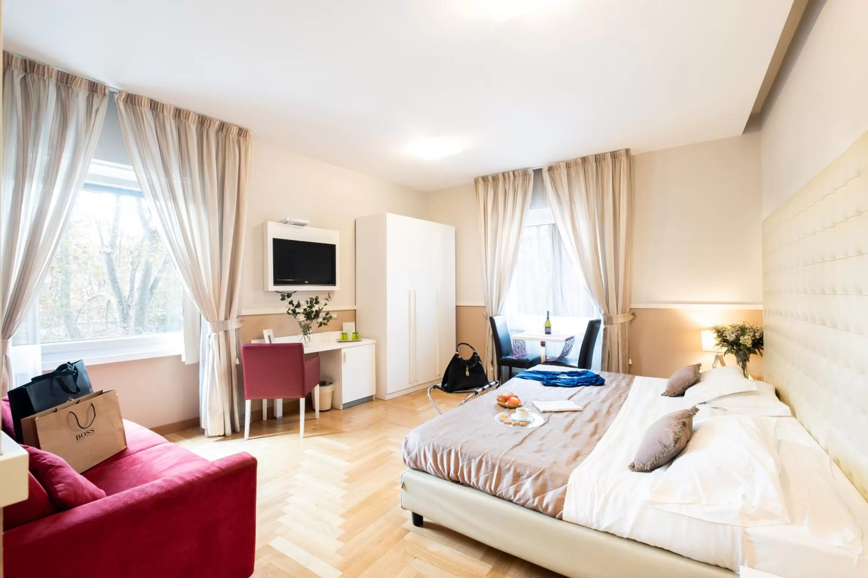 Bed in Rome River Inn