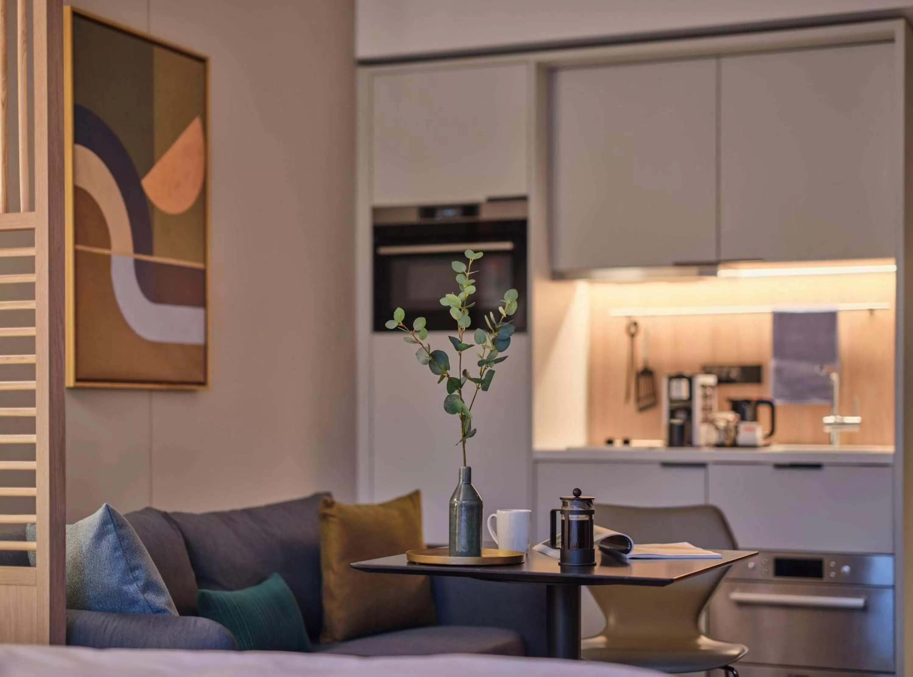 Kitchen or kitchenette in Adina Apartment Hotel Wiesbaden