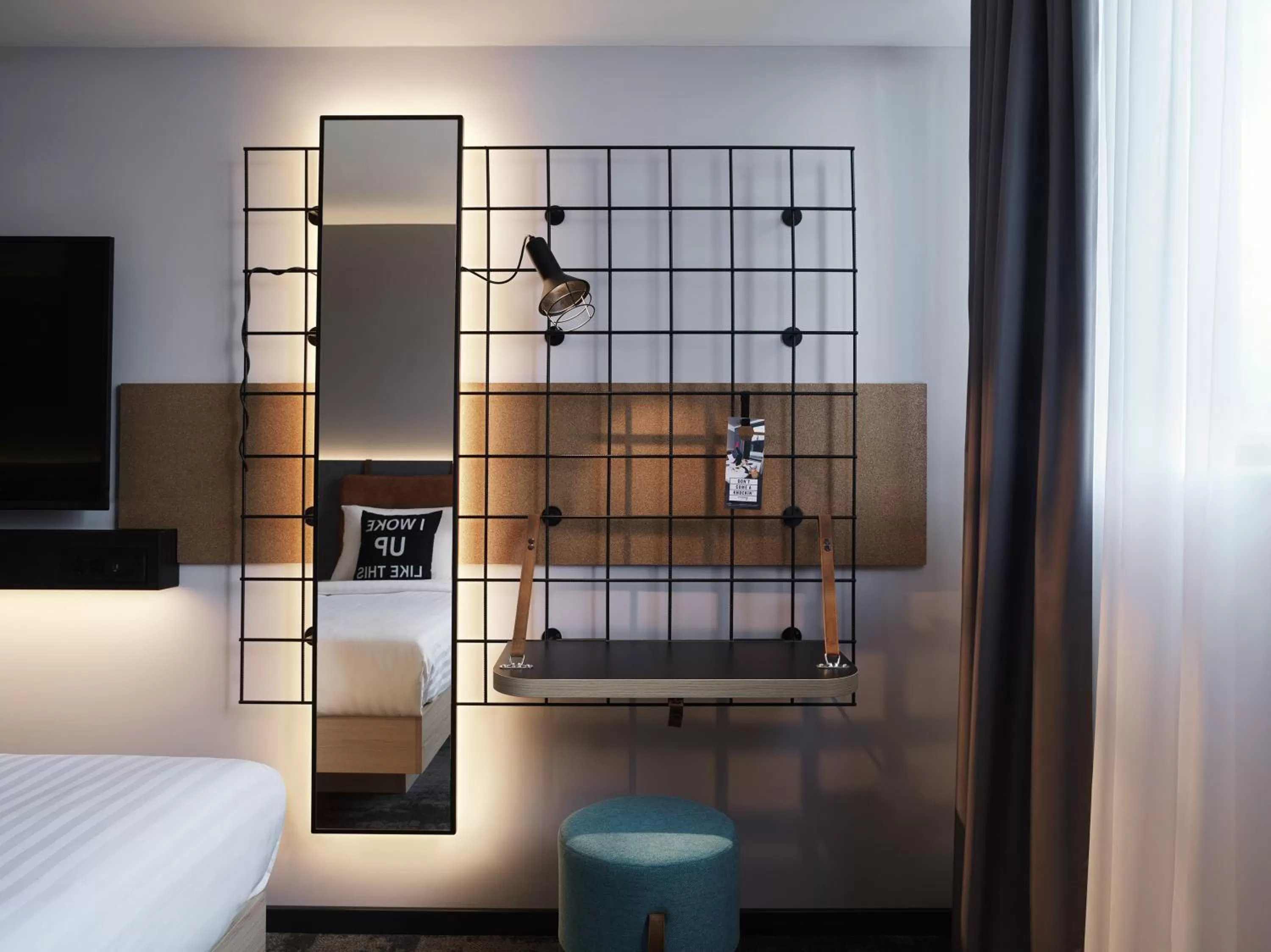 Decorative detail, Bed in Moxy Belgrade