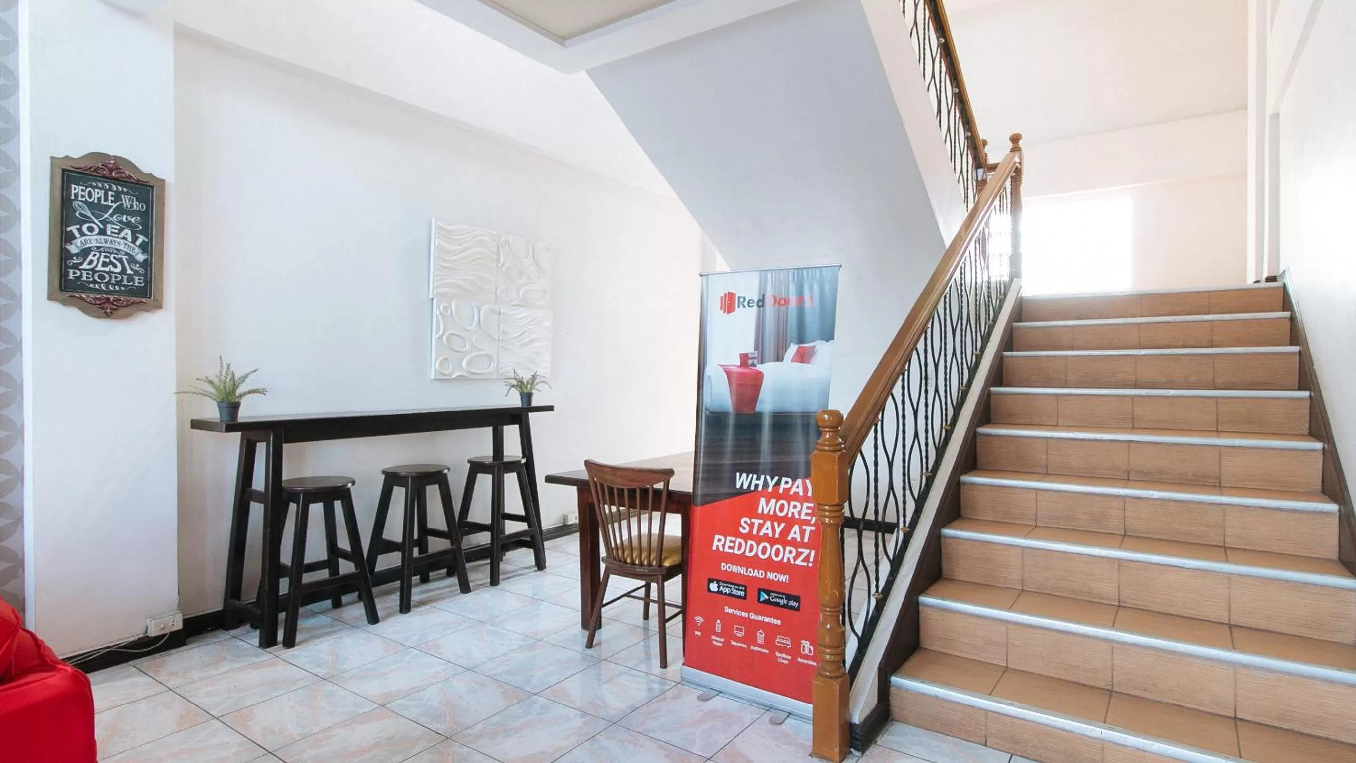 Seating area in RedDoorz at KM 50 Aguinaldo Highway Tagaytay - Vaccinated Staff