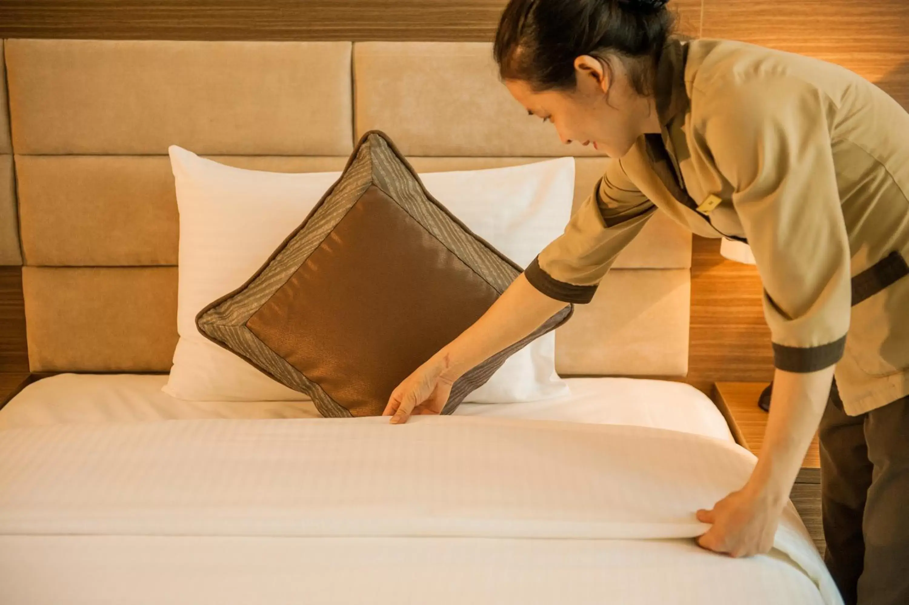 Bed in Muong Thanh Grand Tuyen Quang Hotel Bed in Muong Thanh Grand Tuyen Quang Hotel