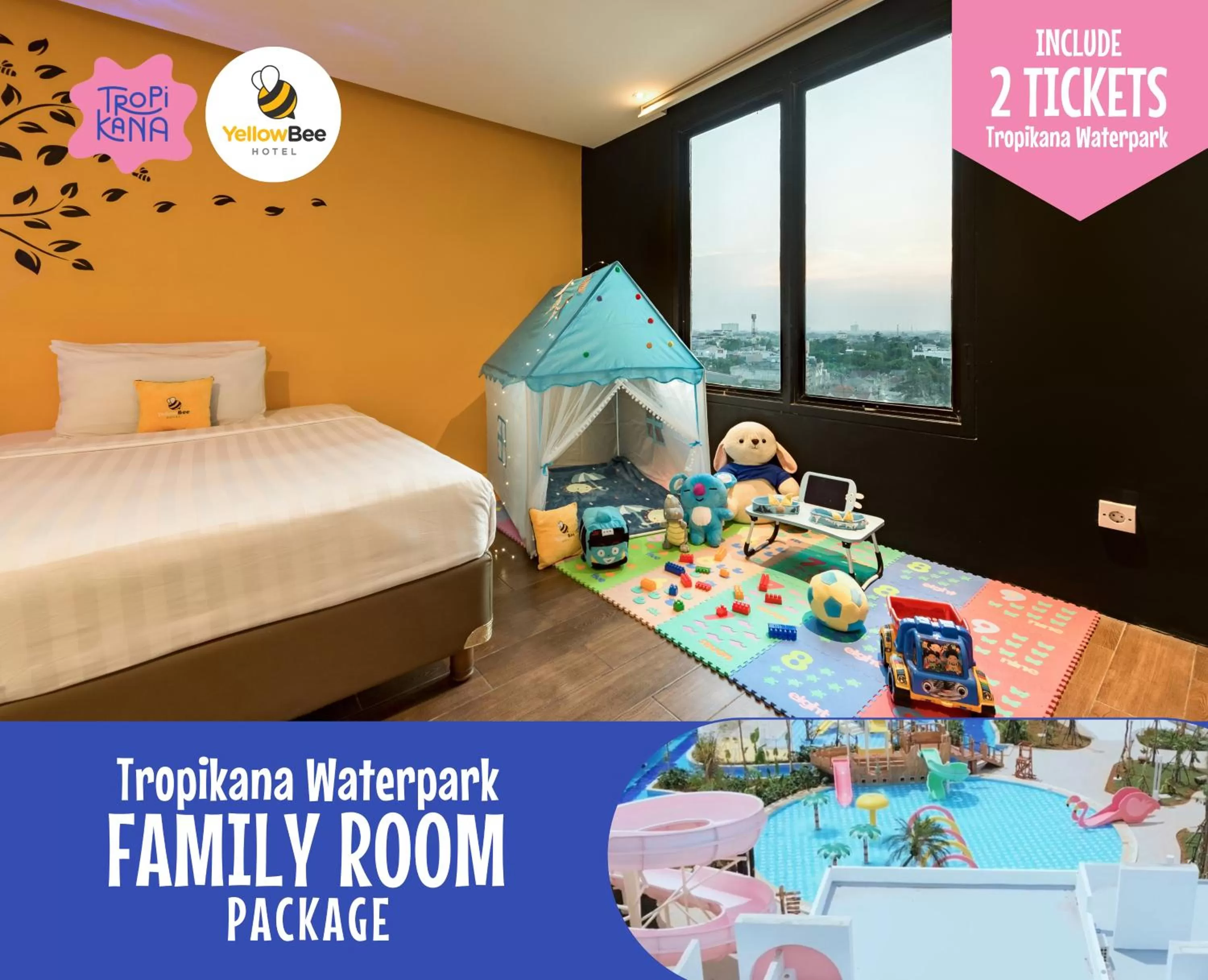 Bedroom, Bed in Yellow Bee Tangerang