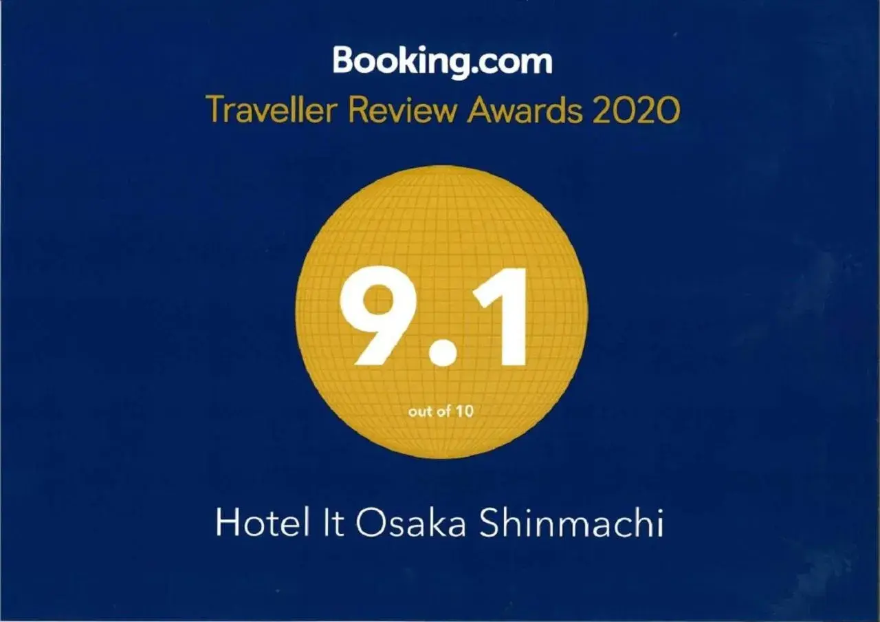 Certificate/Award in hotel it. Osaka Shinmachi Nishishinsaibashi