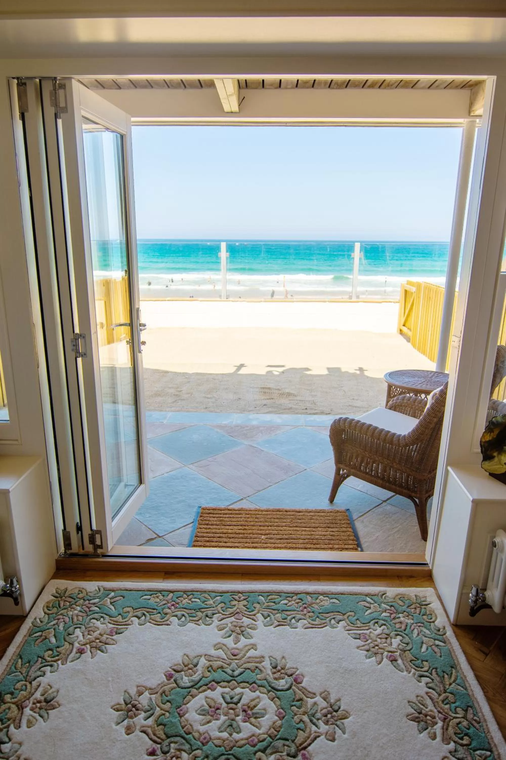 Balcony/Terrace in Tolcarne Beach Colonial Restaurant and Rooms