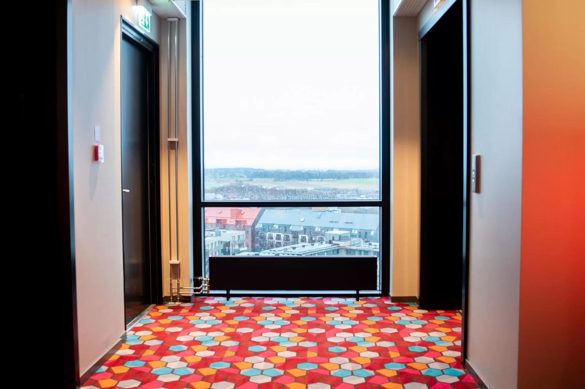 City view, Bed in Motel L Lund