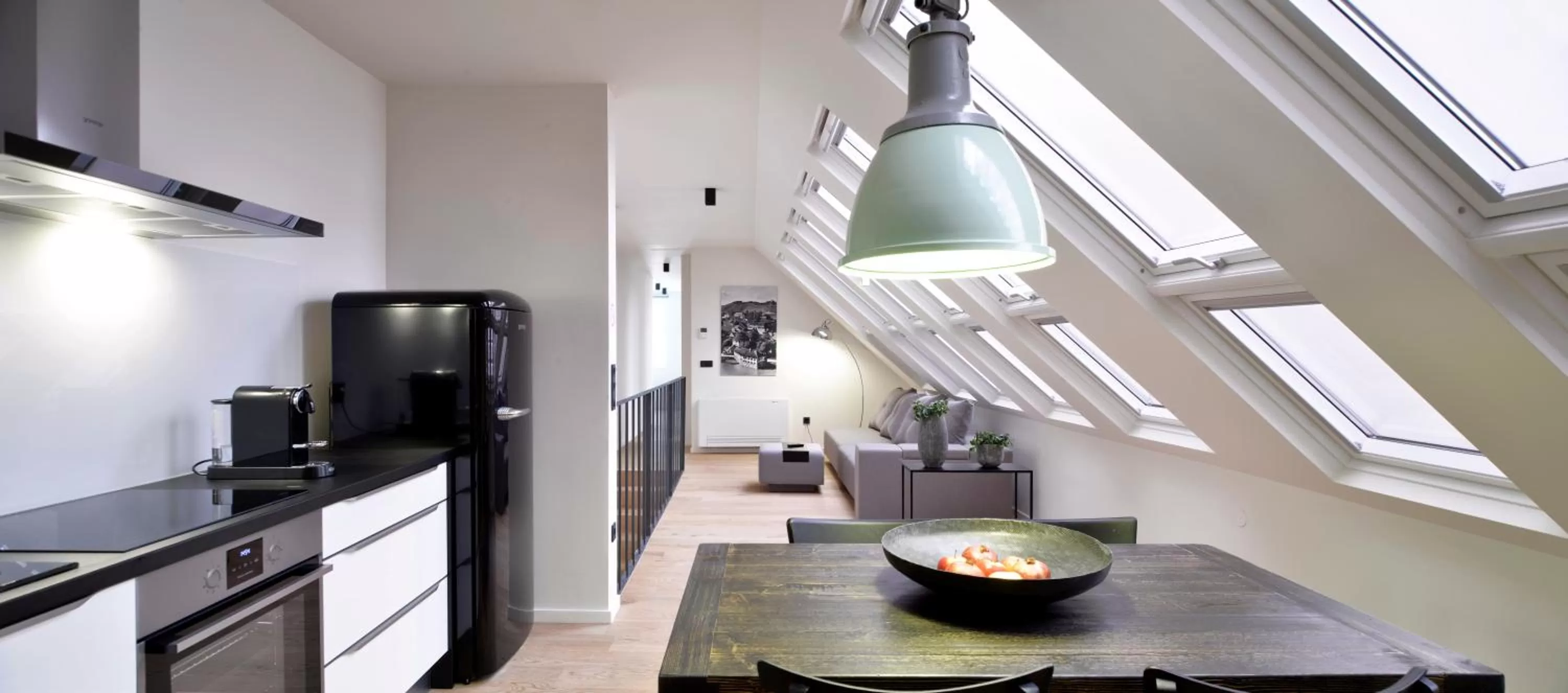 Kitchen or kitchenette in Hotel Maribor, City apartments