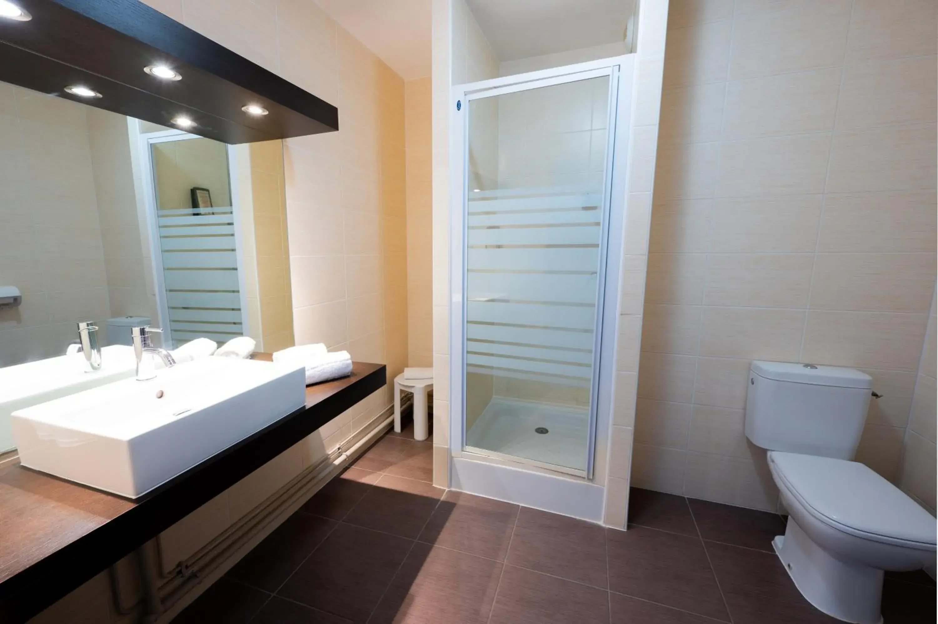 Shower, Bathroom in Hôtel & Restaurant des Remparts