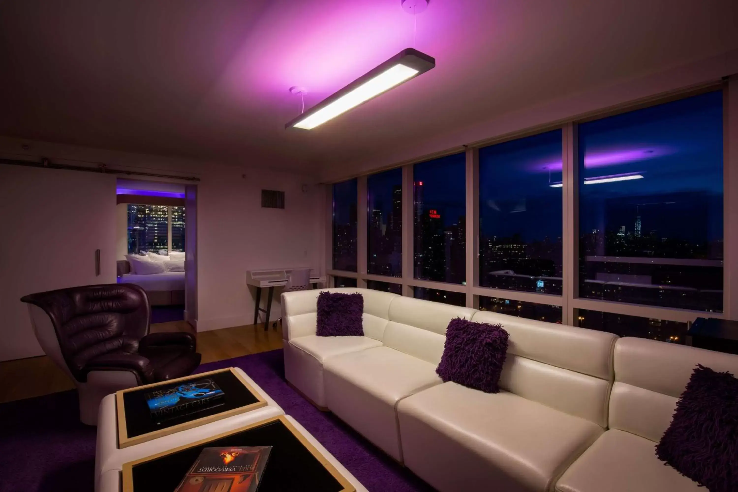 Night, Seating Area in YOTEL New York Times Square