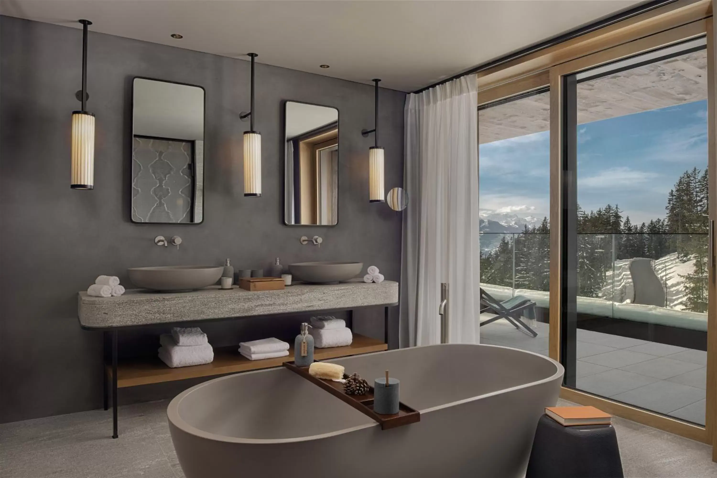 Shower, Bathroom in Six Senses Crans-Montana