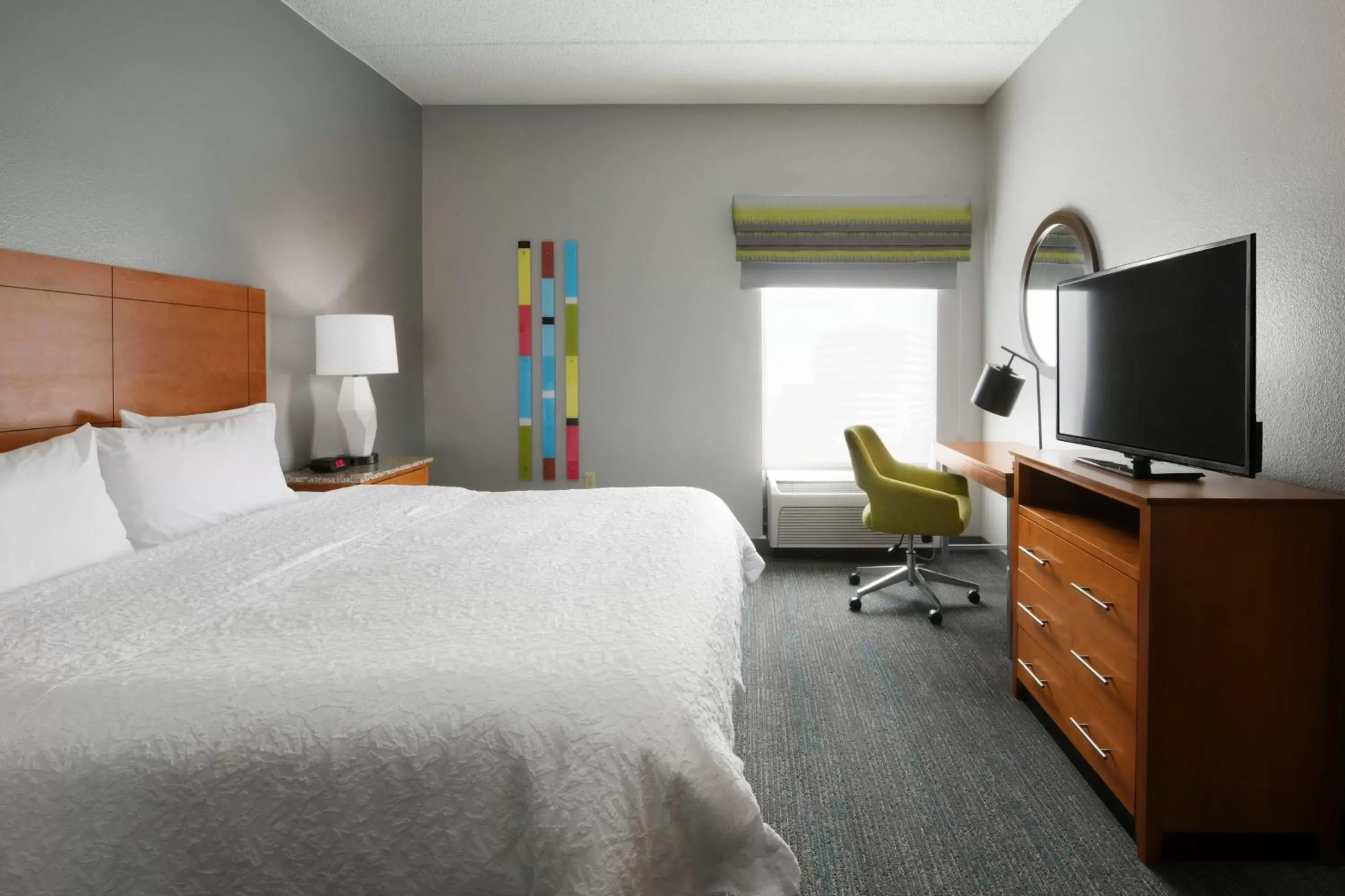 Bedroom, TV/Entertainment Center in Hampton Inn & Suites Houston-Medical Center-NRG Park