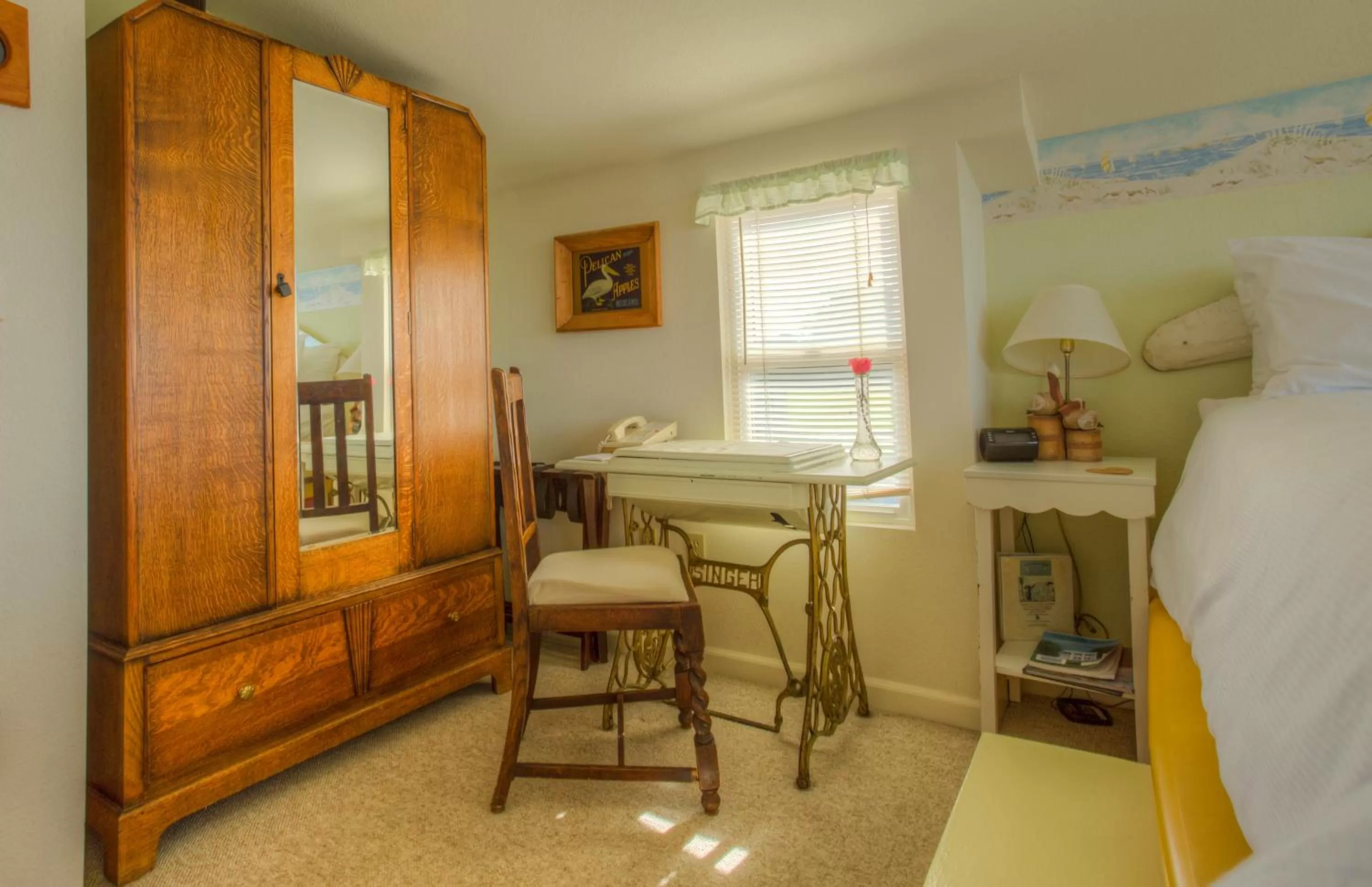 Decorative detail, Bed in Captain's Inn at Moss Landing