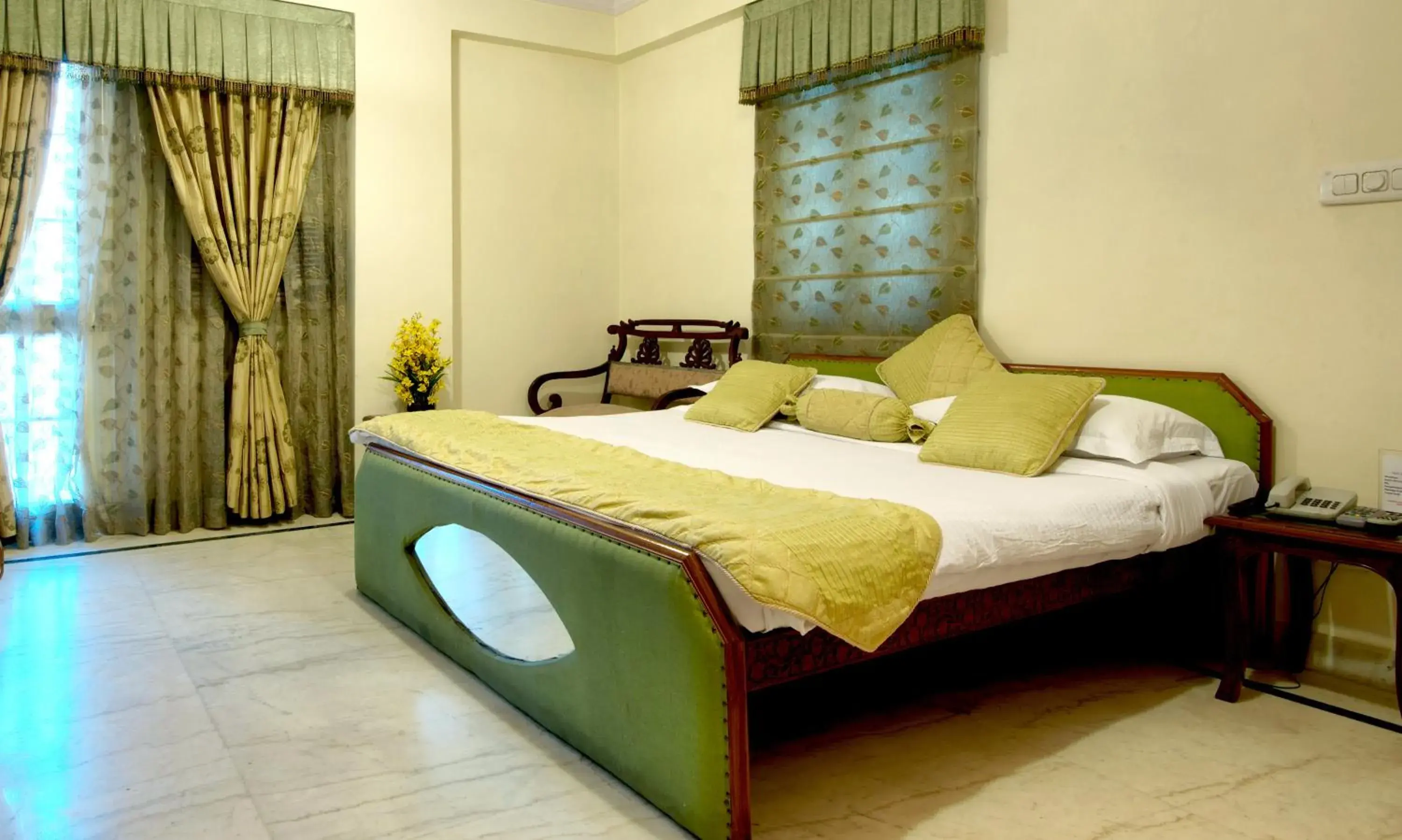 Bed in Hari Mahal Palace by Pachar Group