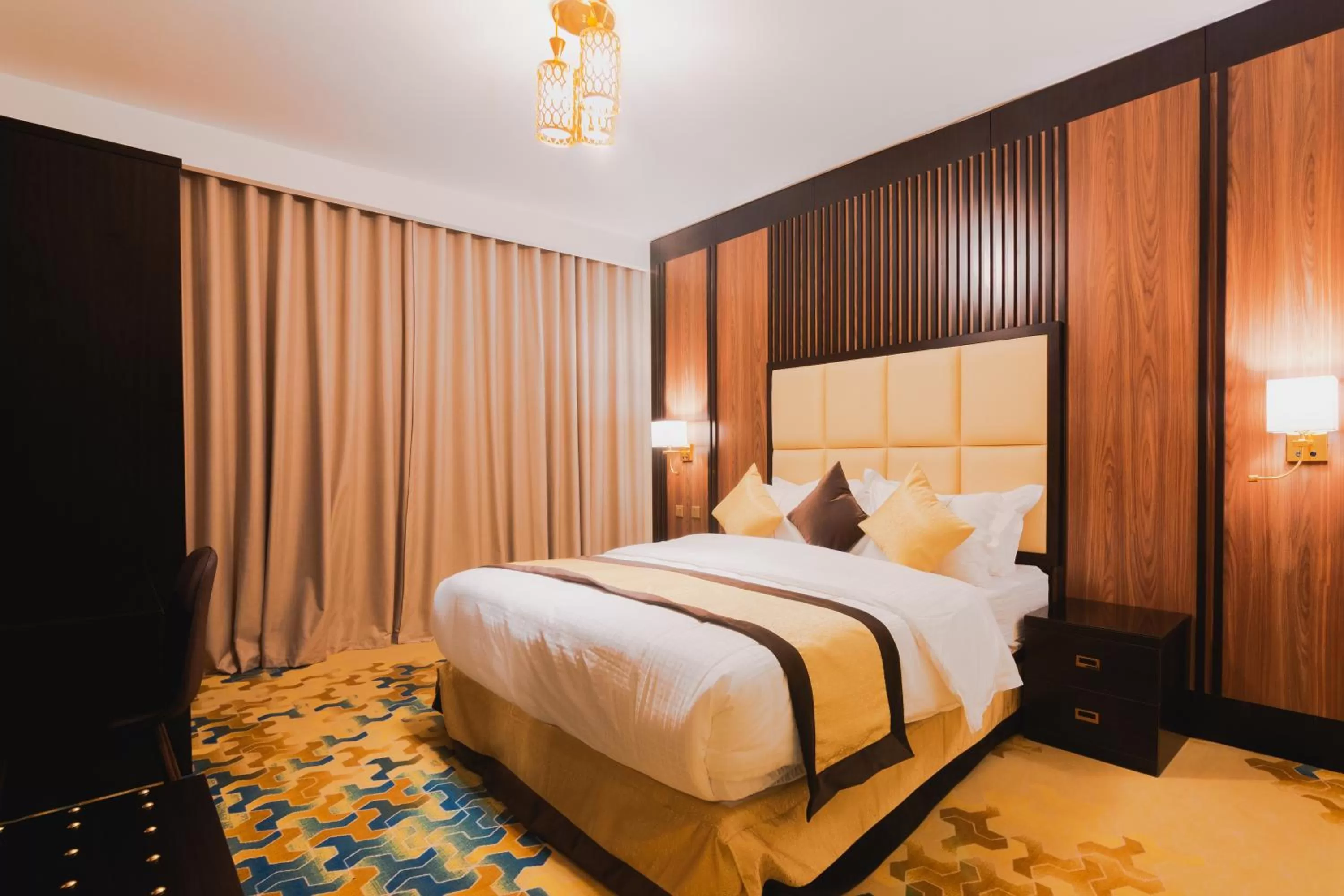 Bed in Golden Ship Hotel