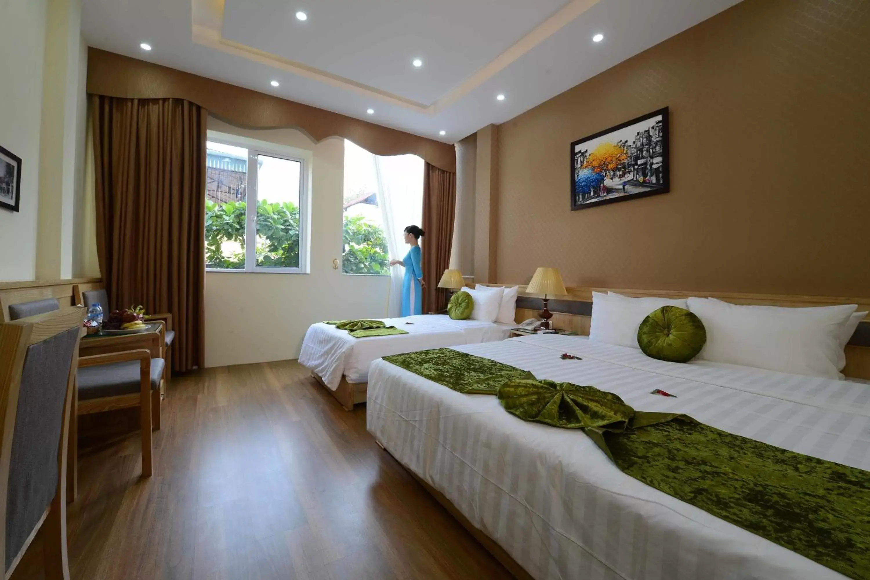 Decorative detail, Bed in Blue Hanoi Inn Hotel