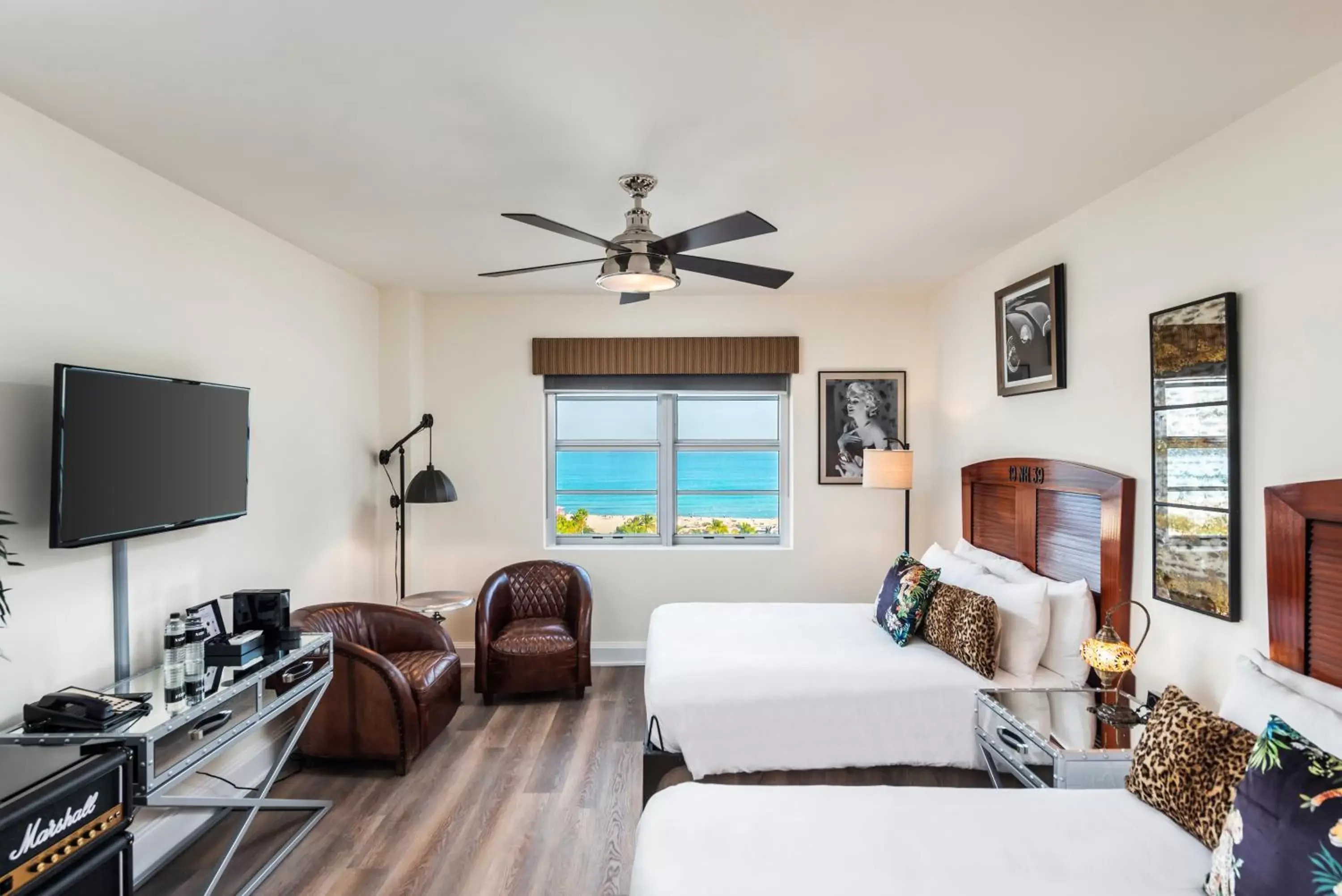 Bed, TV/Entertainment Center in National Hotel, An Adult Only Oceanfront Resort
