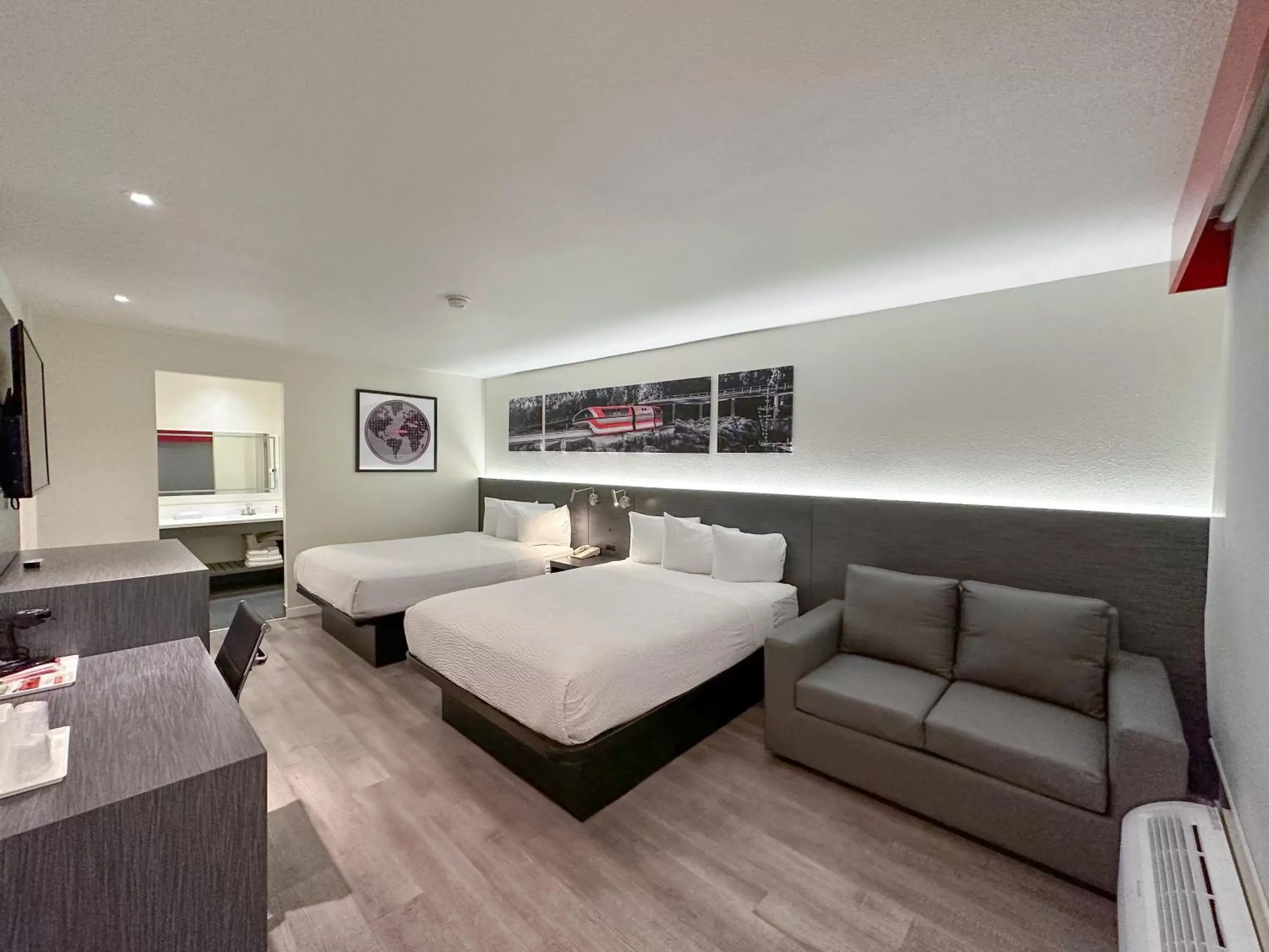 Queen Room with Two Queen Beds and Sofa Bed - Non-Smoking in Ramada by Wyndham Anaheim Convention Center Queen Room with Two Queen Beds and Sofa Bed - Non-Smoking in Ramada by Wyndham Anaheim Convention Center