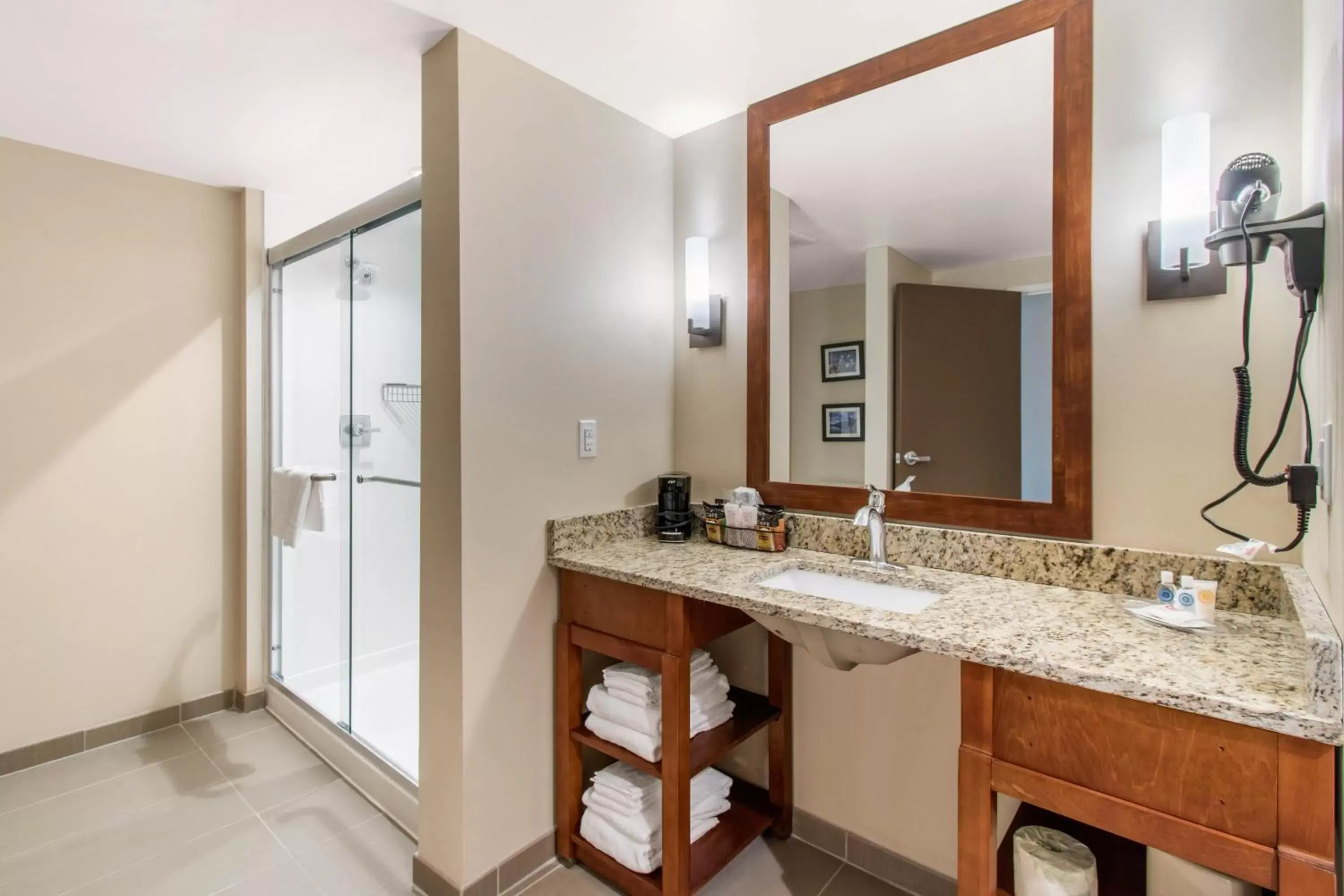 Shower, Bathroom in Comfort Suites Denver near Anschutz Medical Campus