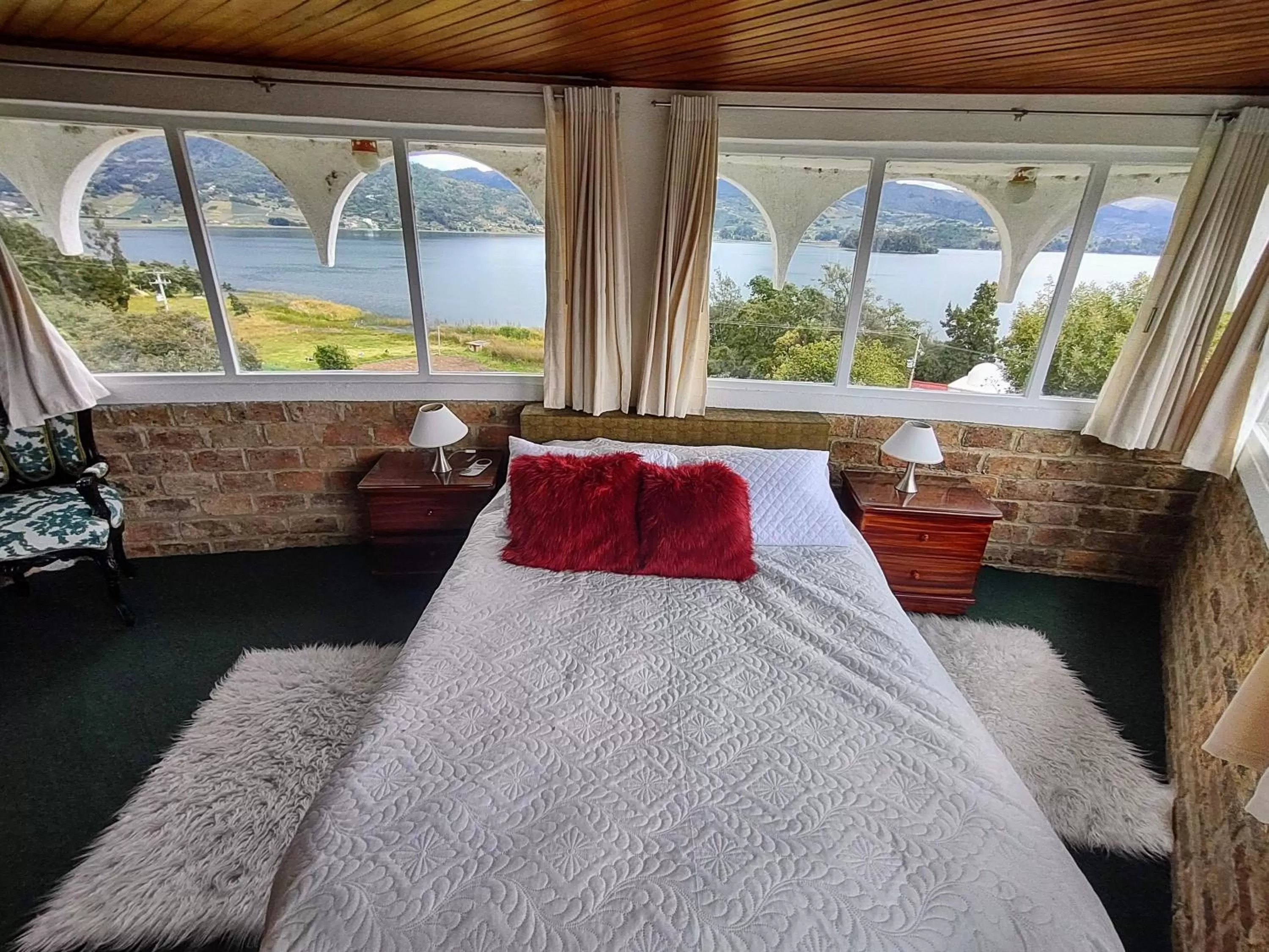 Bedroom, Bed in Refugio Génesis habitaciones Lago de Tota