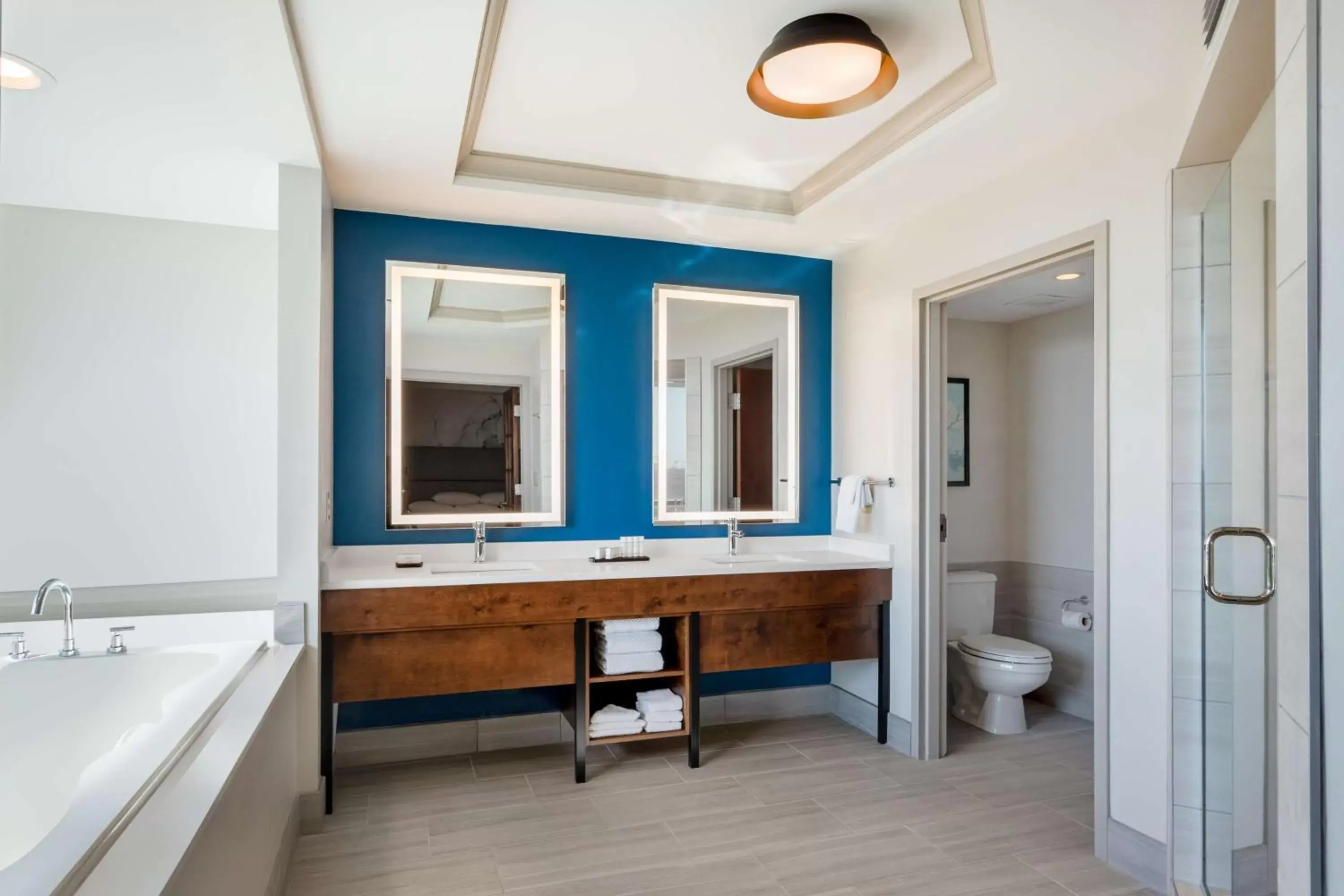 Bathroom in Embassy Suites by Hilton Tampa USF Near Busch Gardens