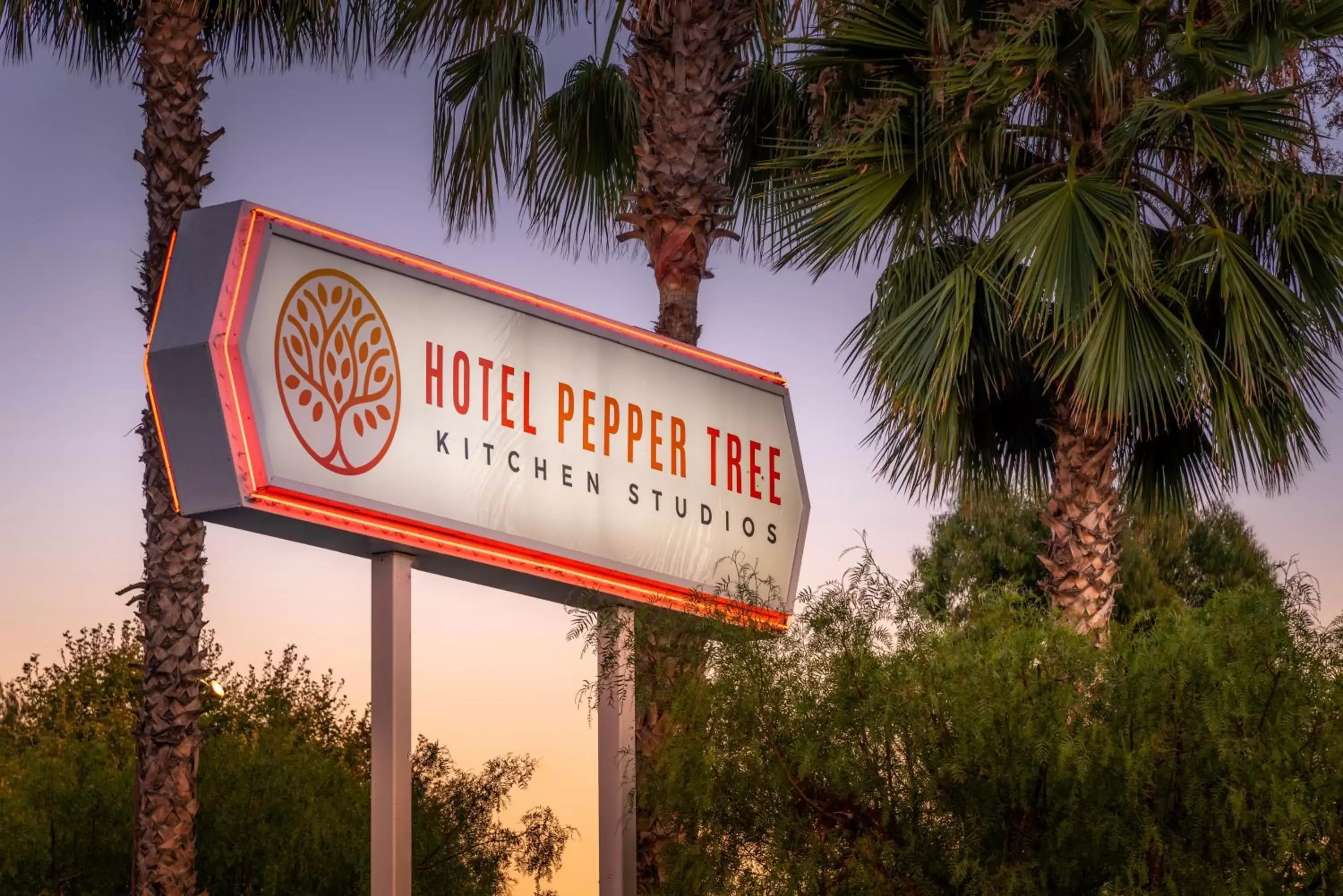 Property logo or sign, Property Building in Hotel Pepper Tree Boutique Kitchen Studios - Anaheim