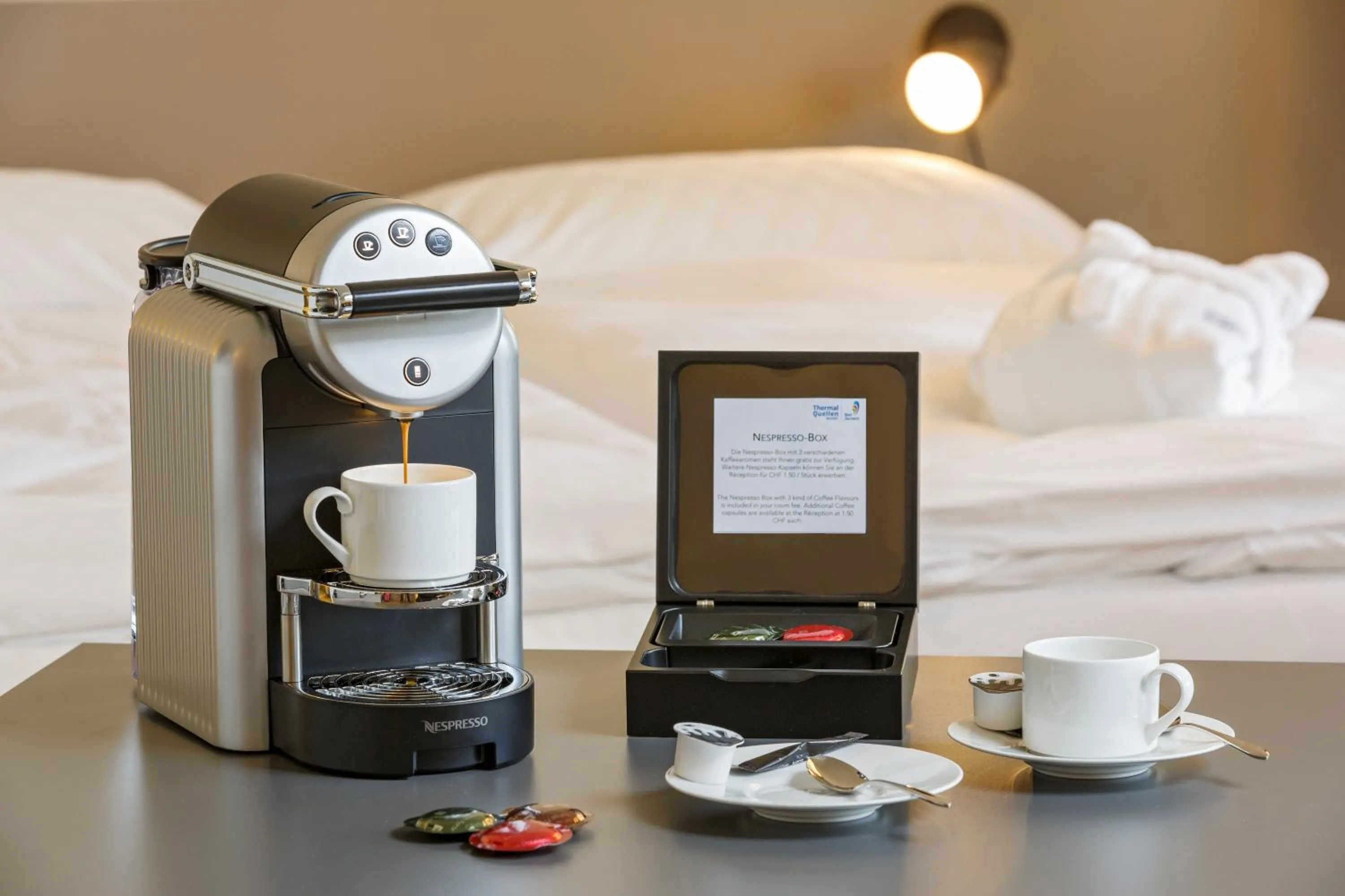 Coffee/tea facilities, Bed in VitalBoutique Hotel Zurzacherhof