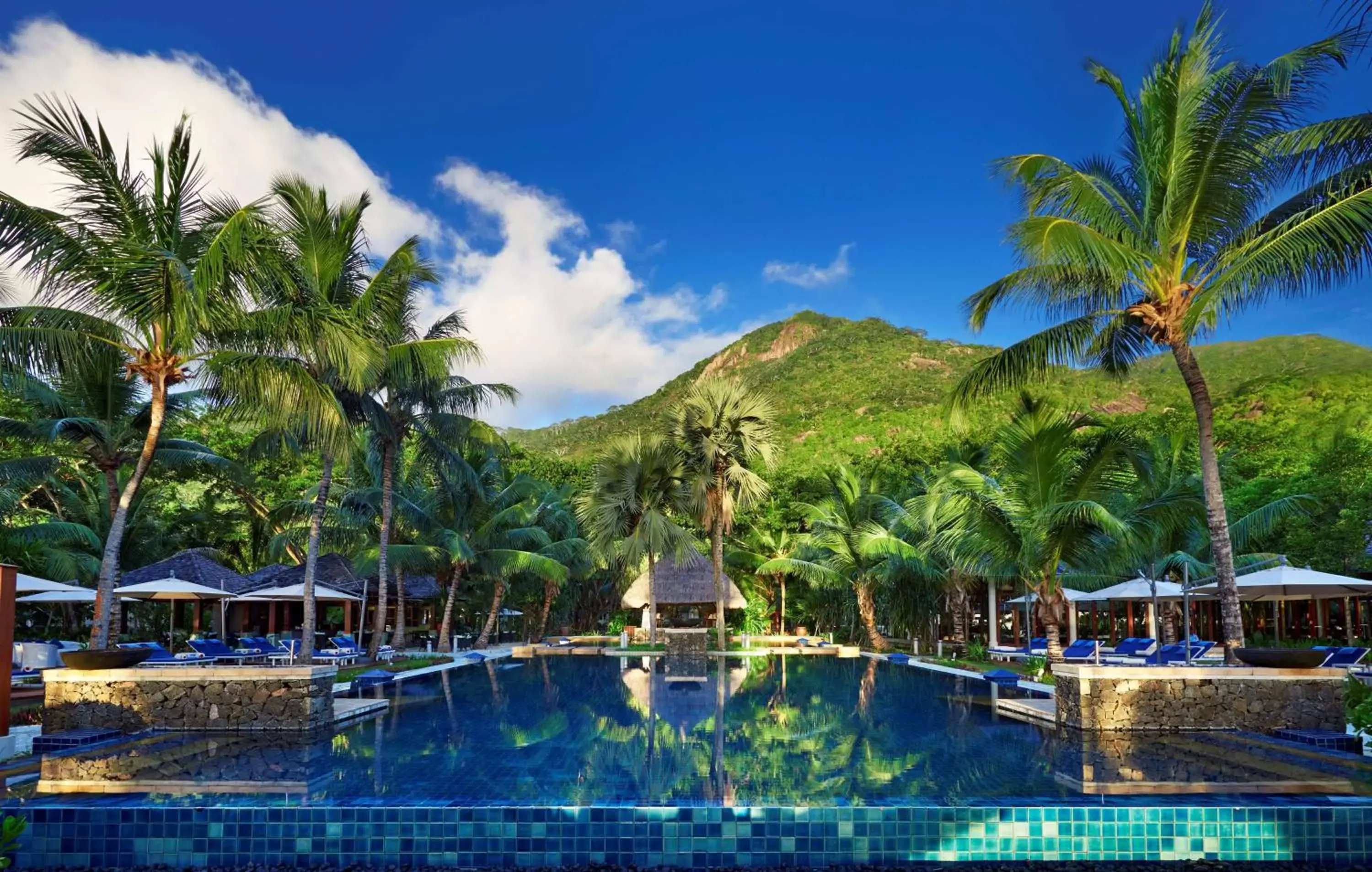Pool view in Hilton Seychelles Labriz Resort & Spa Pool view in Hilton Seychelles Labriz Resort & Spa