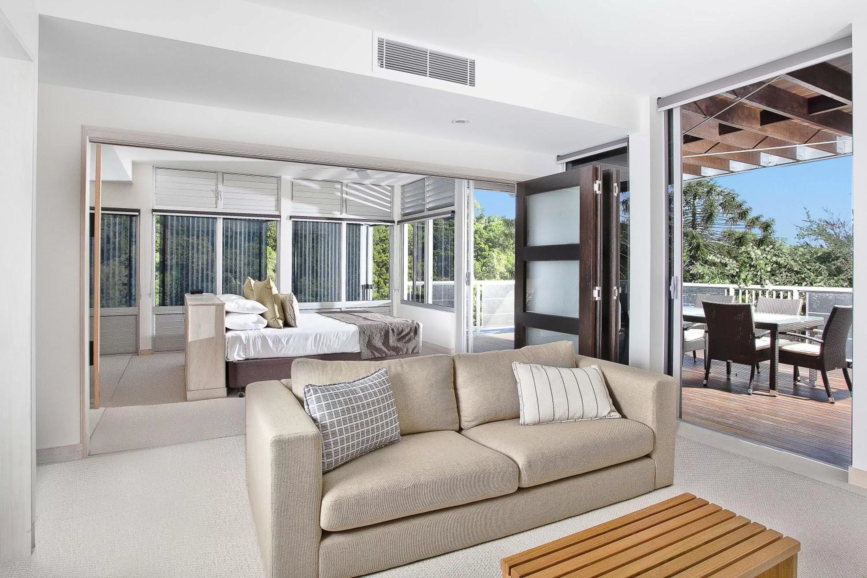 Bed in Peppers Noosa Resort and Villas