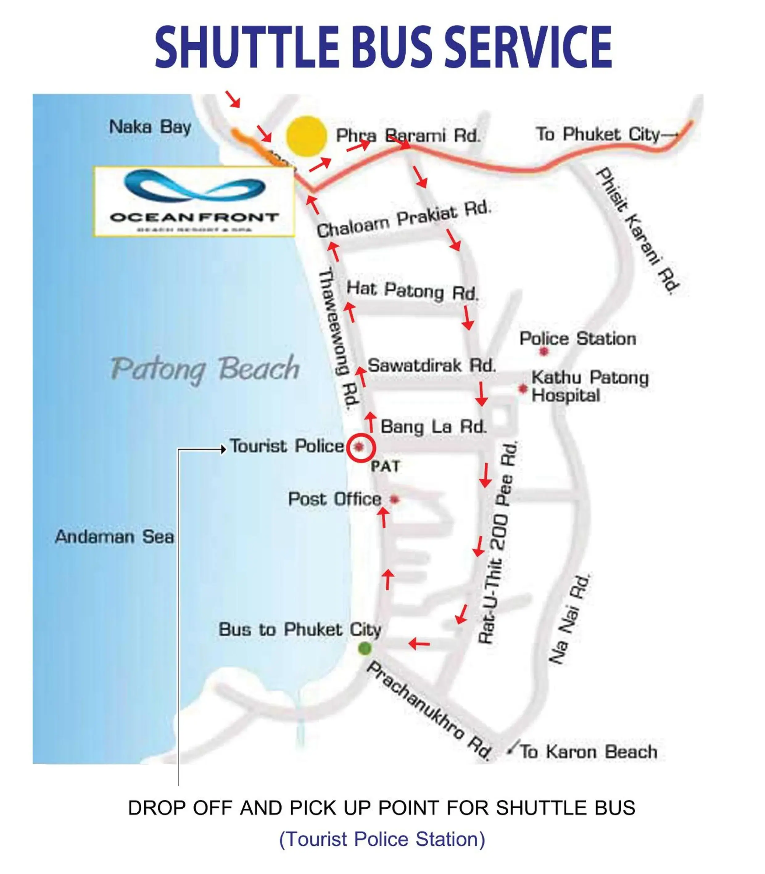 shuttle, Bird's-eye View in Oceanfront Beach Resort - SHA Extra Plus
