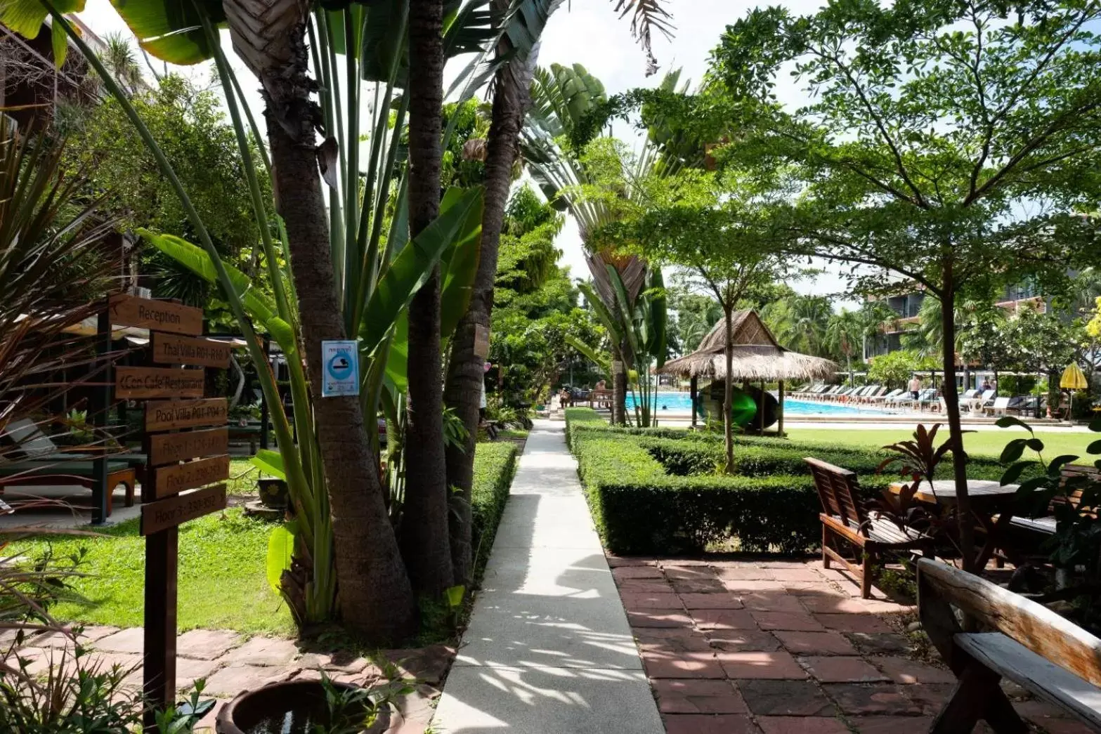 Garden, Swimming Pool in Basaya Beach Hotel & Resort