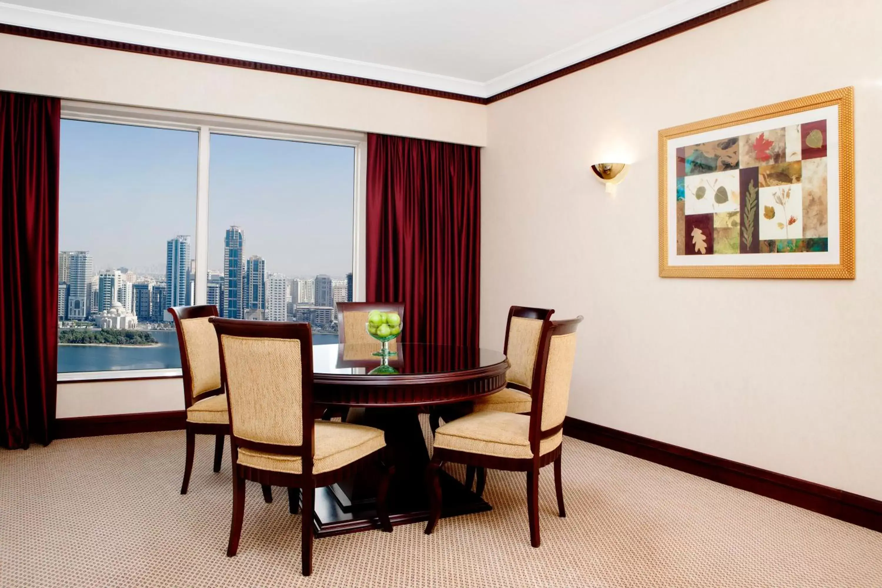 View (from property/room), Dining Area in Corniche Hotel Sharjah