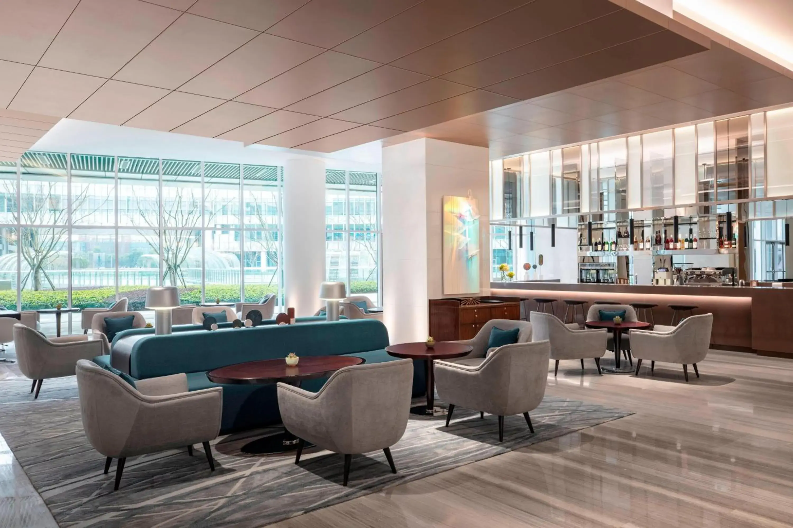 Lounge or bar, Lounge/Bar in Courtyard by Marriott Shanghai Minhang