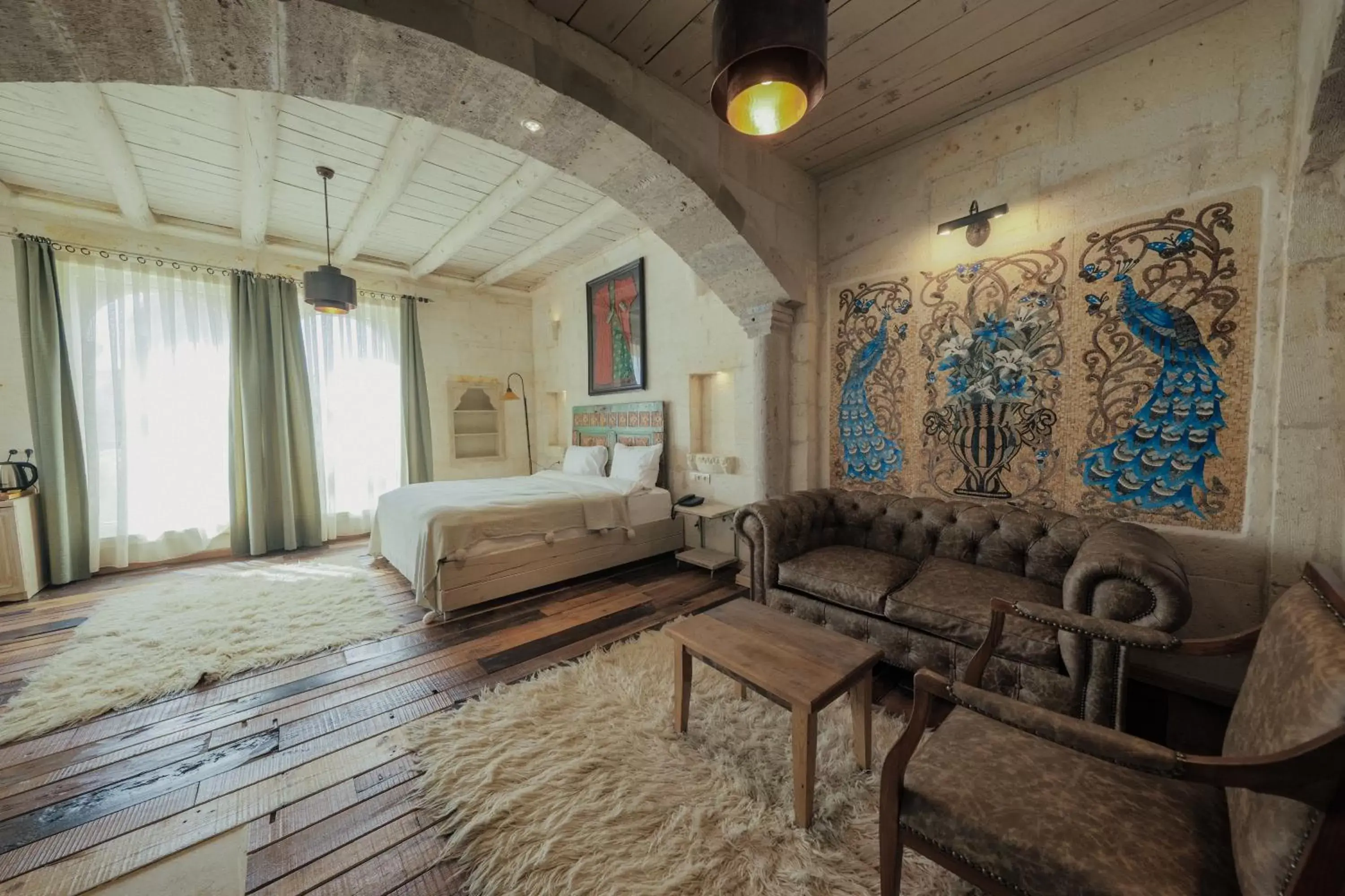 Bed, Seating Area in Aza Cave Cappadocia