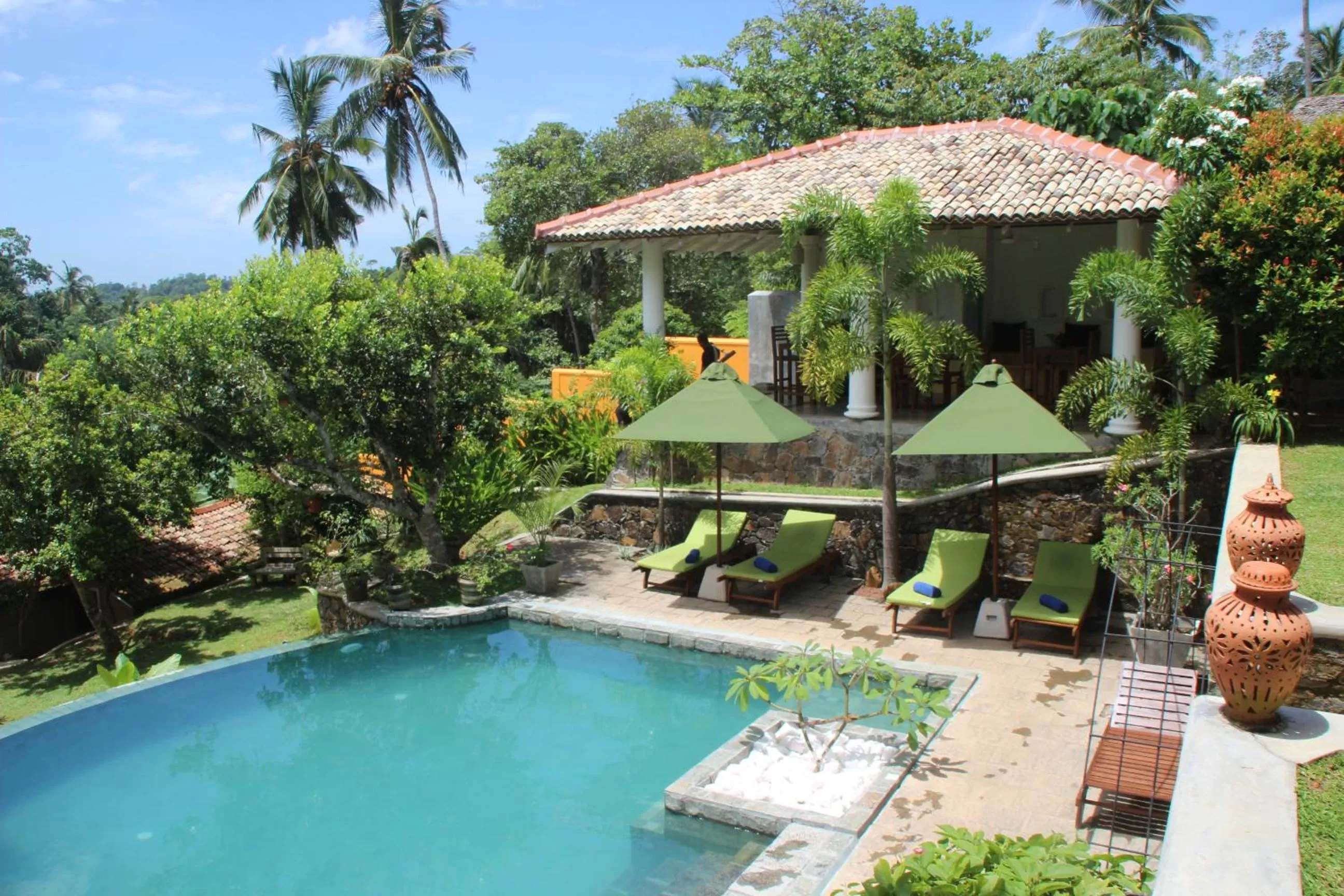 Pool view in The Spice House Mirissa