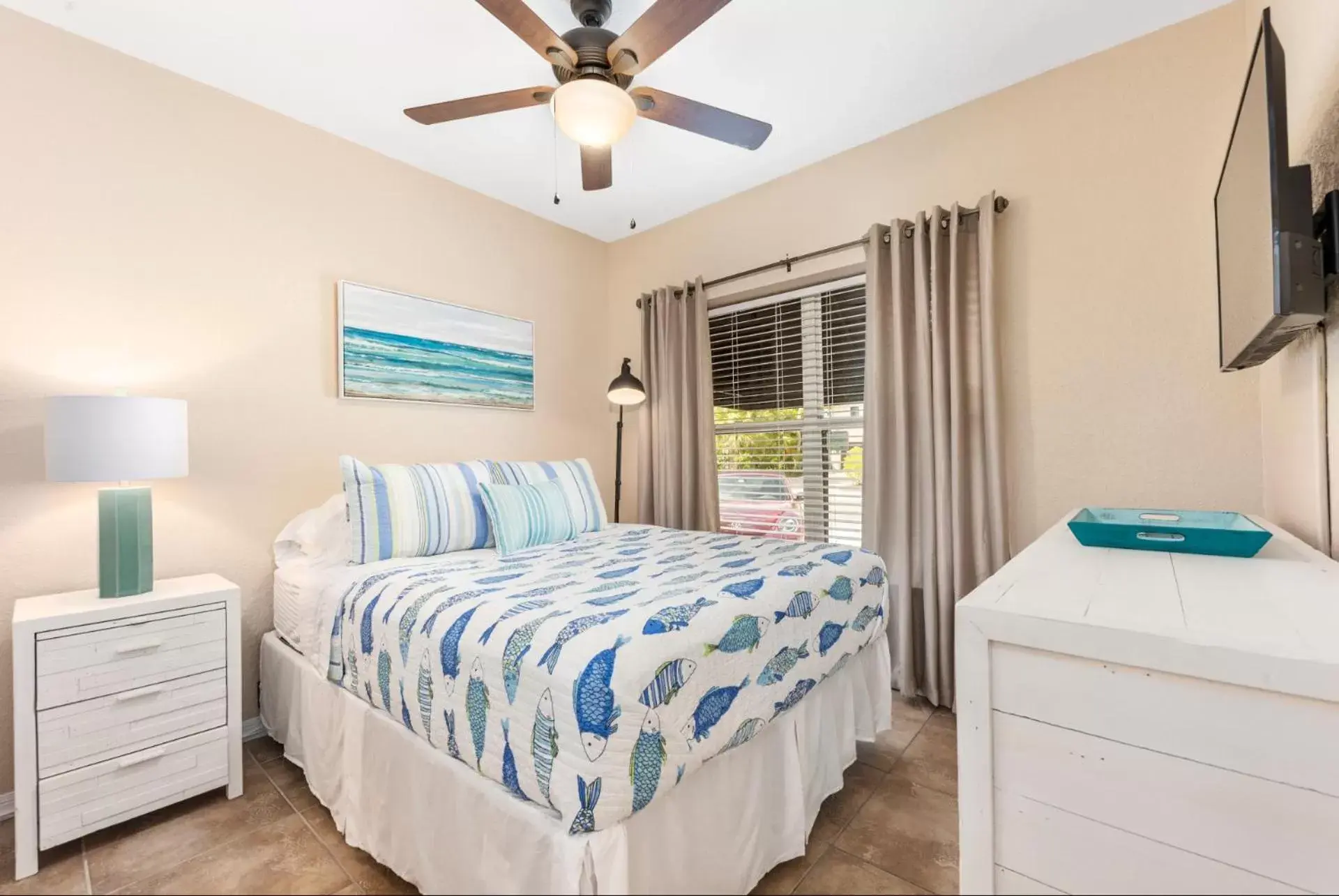 Bedroom, Bed in The Ringling Beach House Bedroom, Bed in The Ringling Beach House