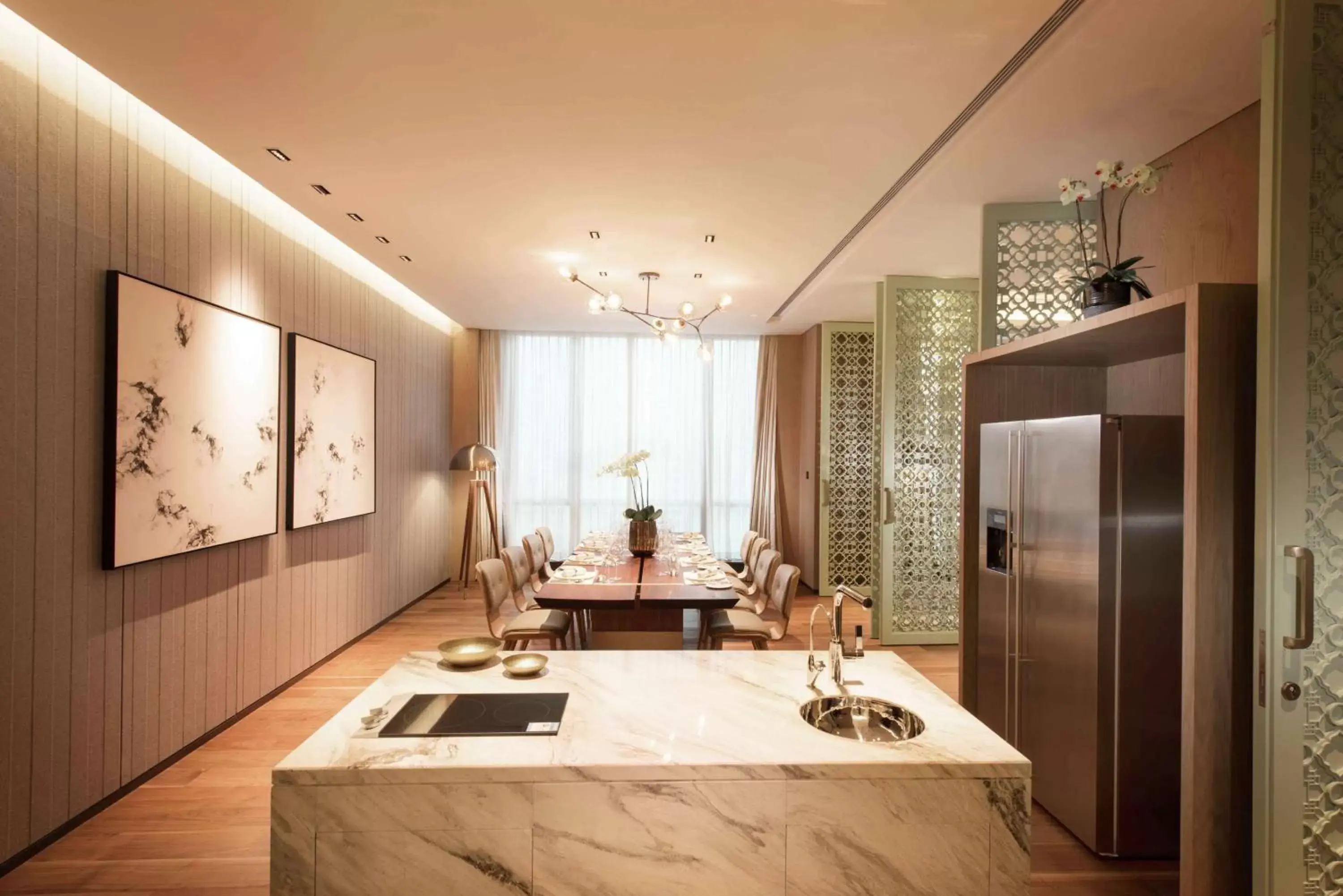 Kitchen or kitchenette, Dining Area in Conrad Guangzhou - Free shuttle between hotel and Exhibition Center during Canton Fair & Exhibitor registration Counter